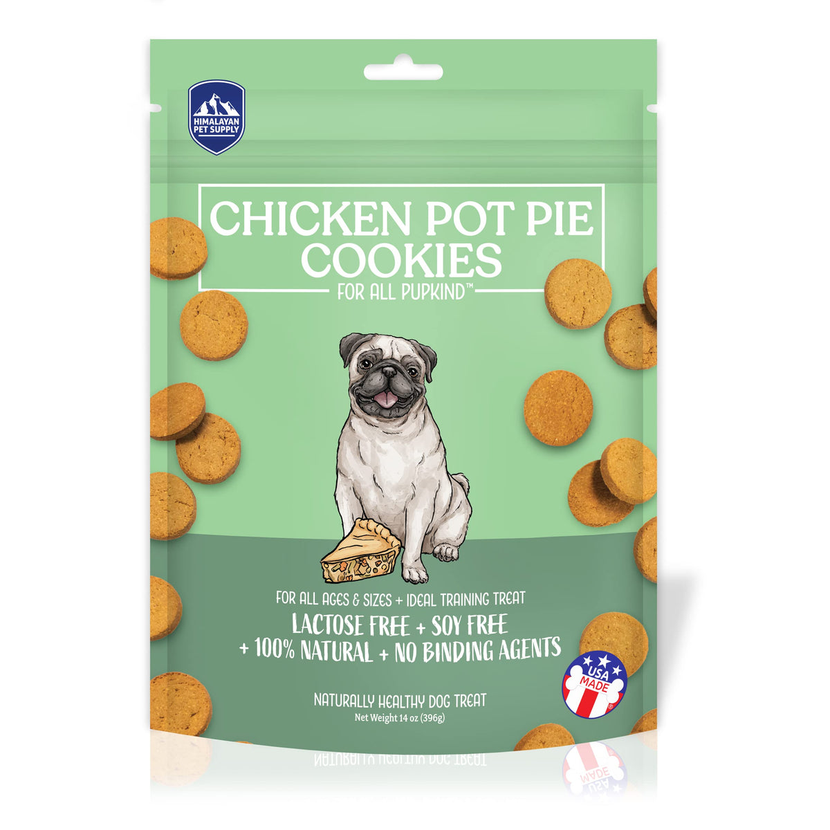 Chicken Pot Pie Cookies|Lactose Free - Soy Free - Gluten Free - Wheat Free | Usa Made | For All Breeds | 14 Oz Of All Natural, Baked, Crunchy Goodness