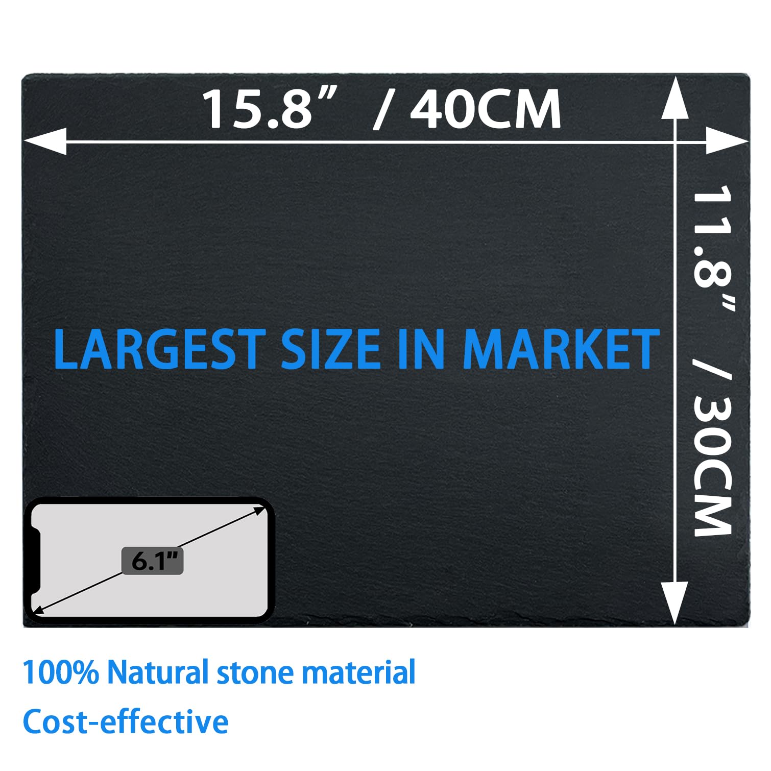 Extra Large 15.7    11.8' Reptile Basking Platform, Reptile Slate, Basking Rock, Slate Tiles Rocks For Reptiles,Terrarium Bowls