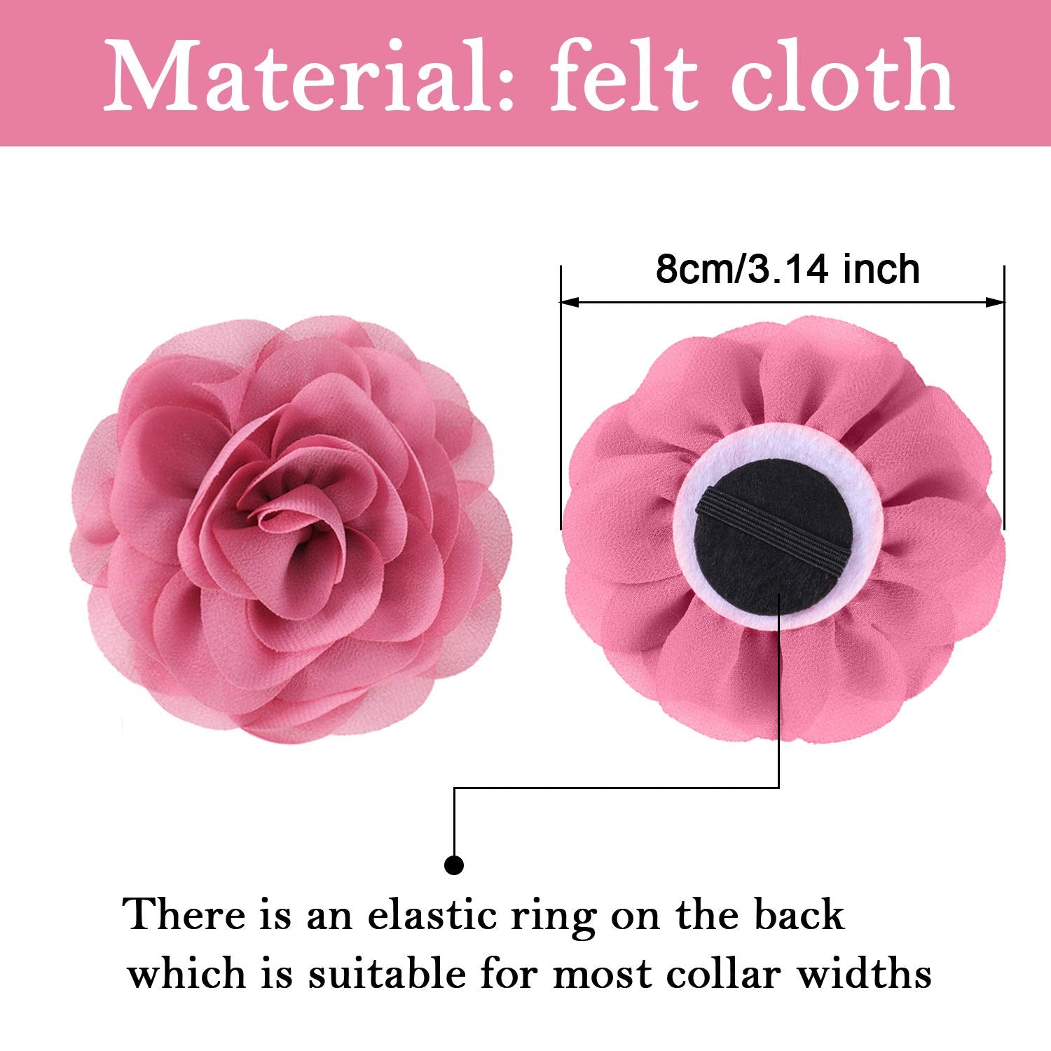 Willbond 8 Pieces Dog Flowers Collar Pet Charms Flower 8 Cm Cat Pet Bow Tie For Puppy Dog Collar Grooming Accessories(Multi-Color)