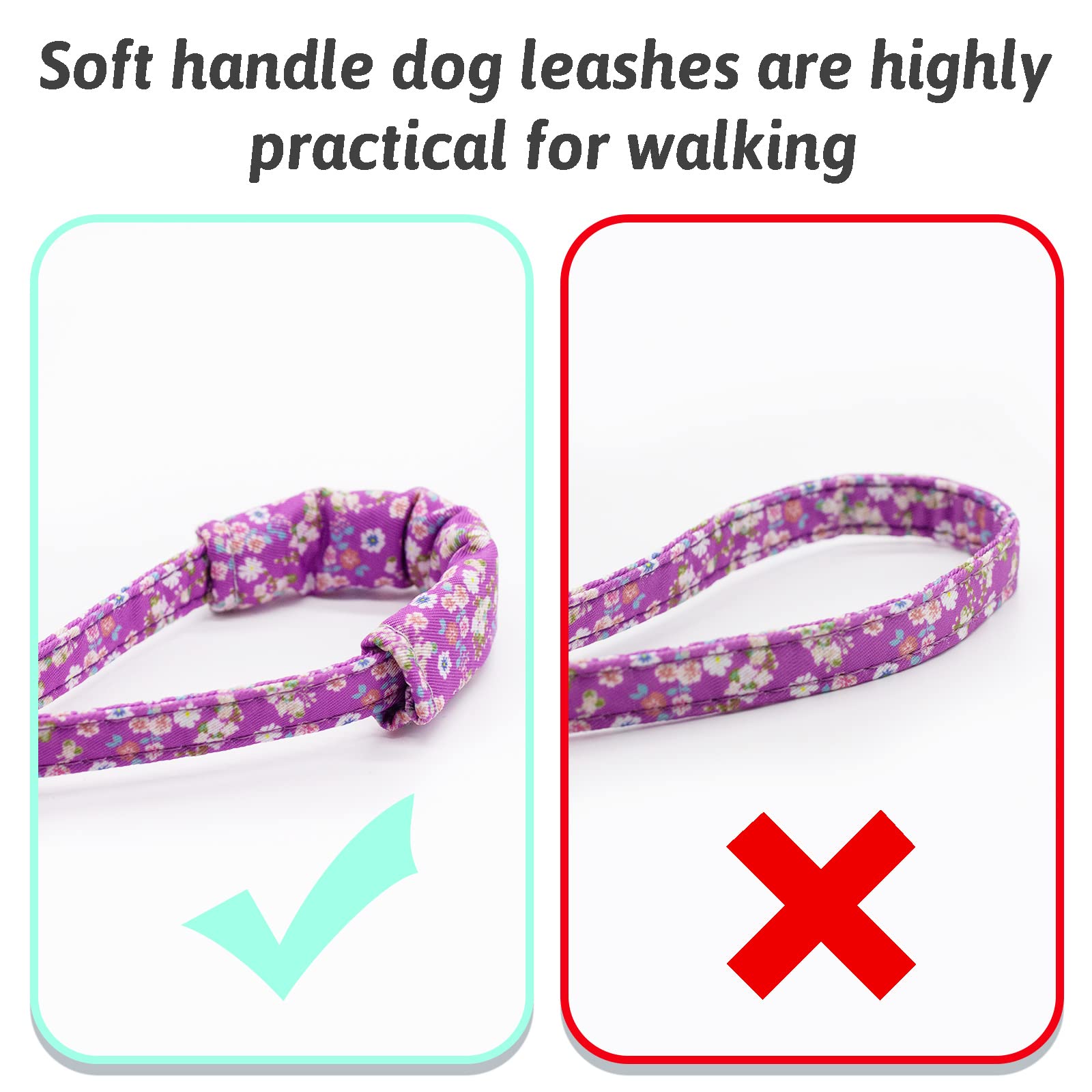 HSIGIO Dog Collar and Leash Set Girls Adjustable Puppy Collars with Floral Bow Tie for Small Medium Large Female Dogs, Purple, X
