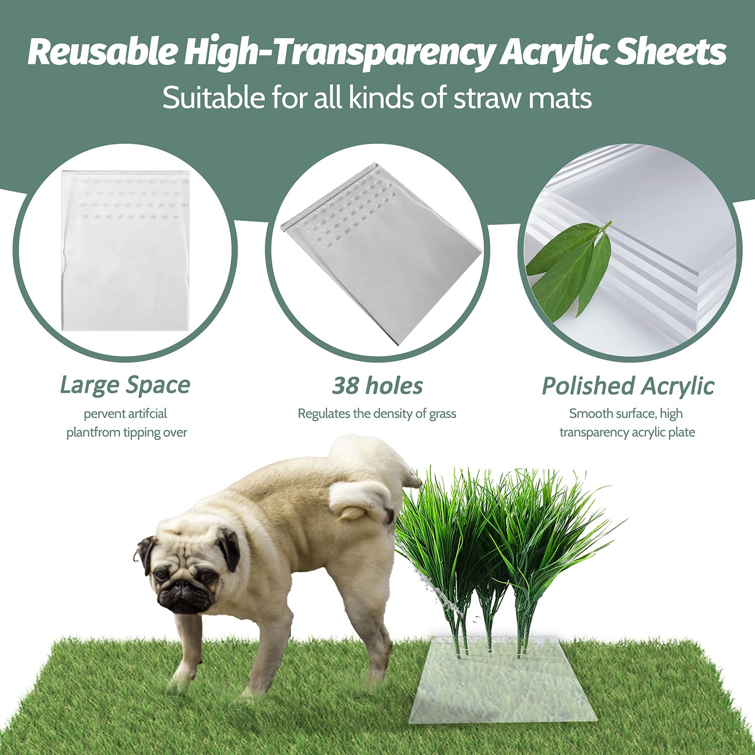 Sysmashing 8Pcs Fake Grass Plants Pee Post For Dogs To Pee On, Guiding Male Dogs To Urine And Preventing Urine From Splashing Ev