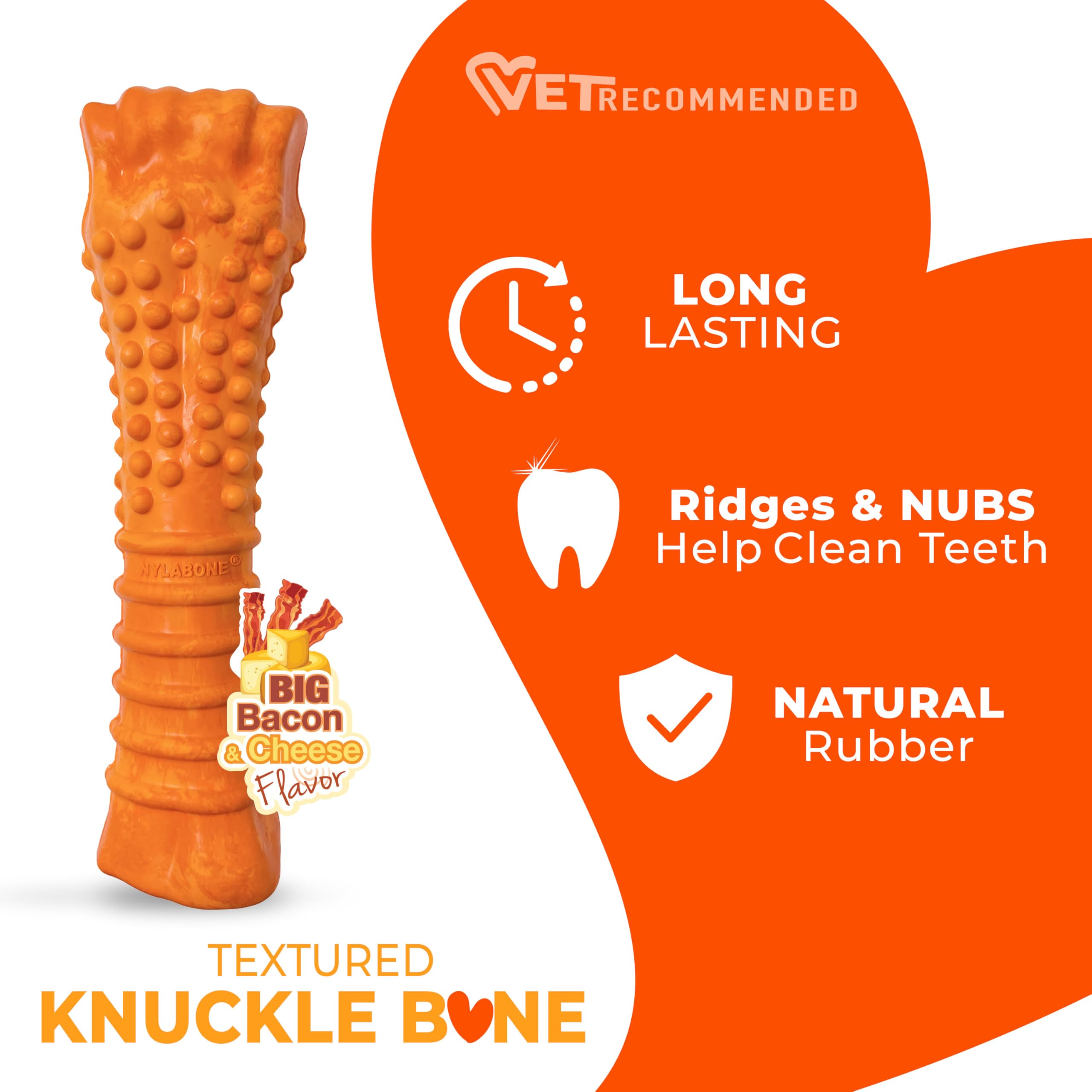 Nylabone Limited Edition 70th Birthday Textured Knuckle Bone Strong Chew Toy for Dogs, Rubber Dog Toys for Moderate & Aggressive