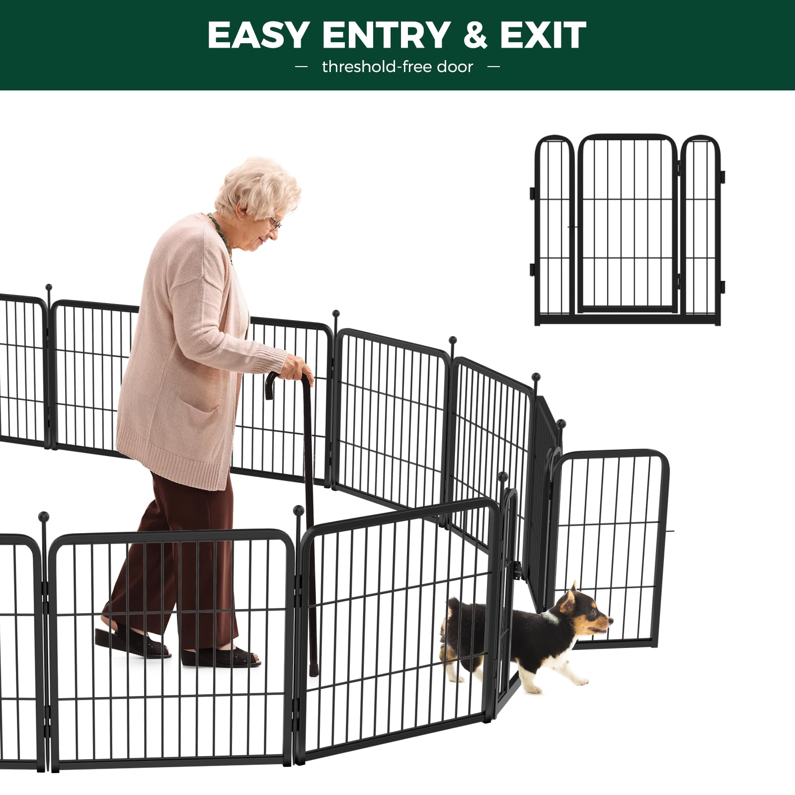 Fxw Rollick Dog Playpen For Yard, Rv Camping, 24 Inch 8 Panels For Puppy And Small Dogs│Patented