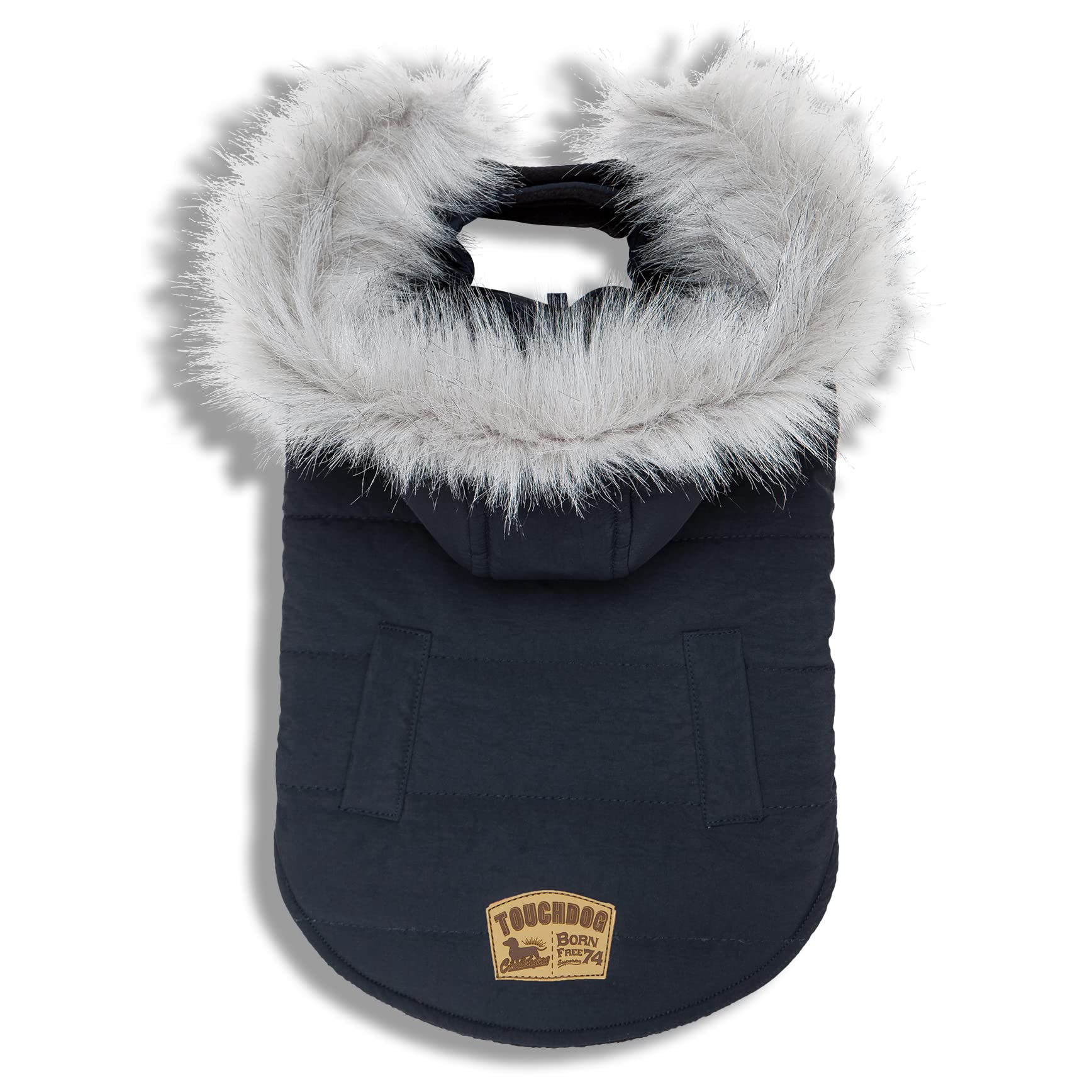 Touchdog Eskimoswag Duckdown Parka Dog Coat, Small, Navy