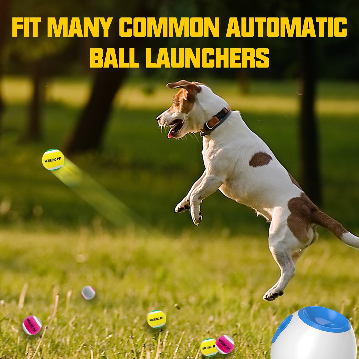 HOCTRAKA, NICERINC PET X-Small Dog Tennis Balls Dog Toys Ball 1.5 Pack of 12, Fit Ball Launchers