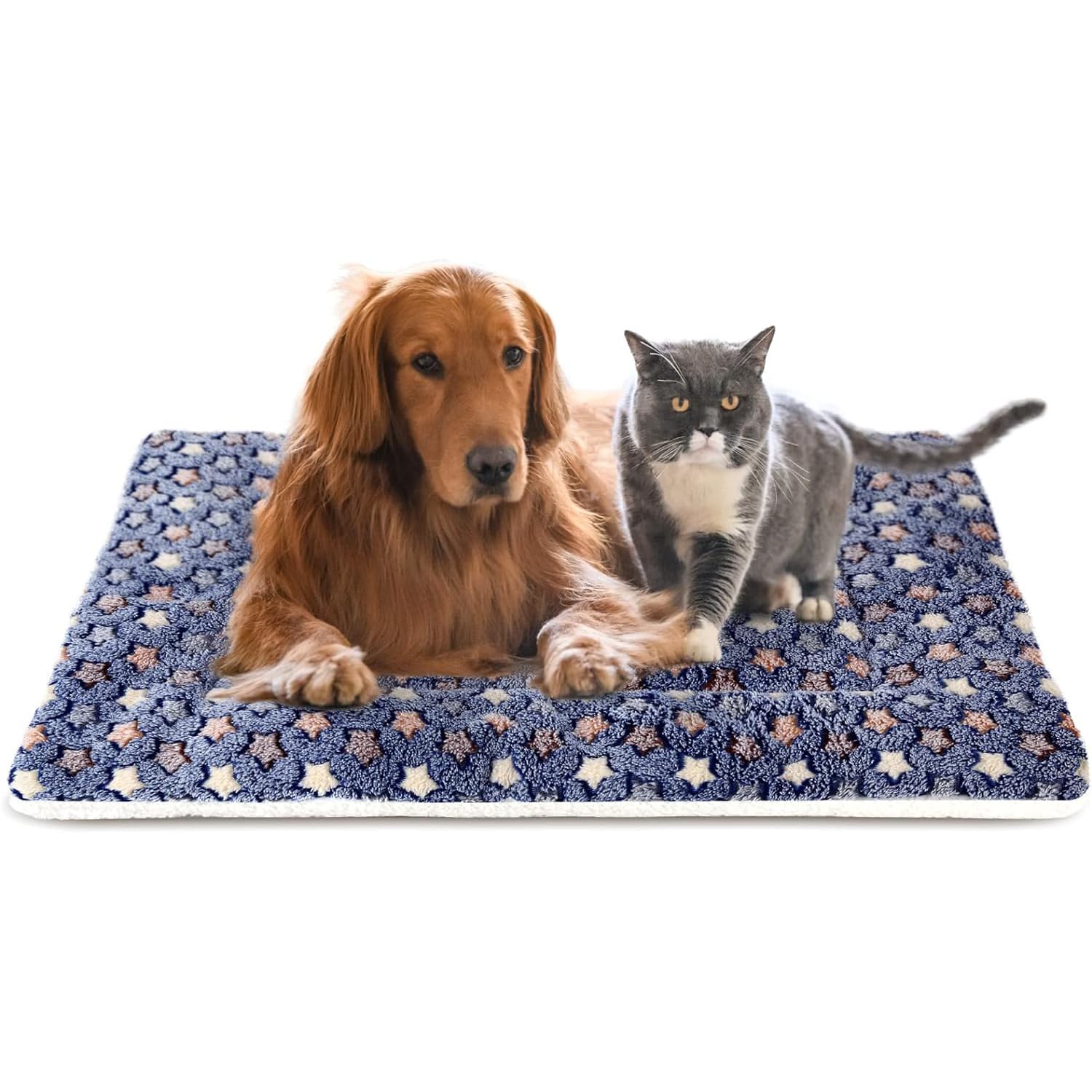 Mora Pets Dog Bed Crate Pad Ultra Soft Pet Bed With Cute Star Print Washable Crate Mat For Large Medium Small Dogs Reversible Fleece Dog Crate Kennel Mat Cat Bed Liner 41 X 29 Inch Grey