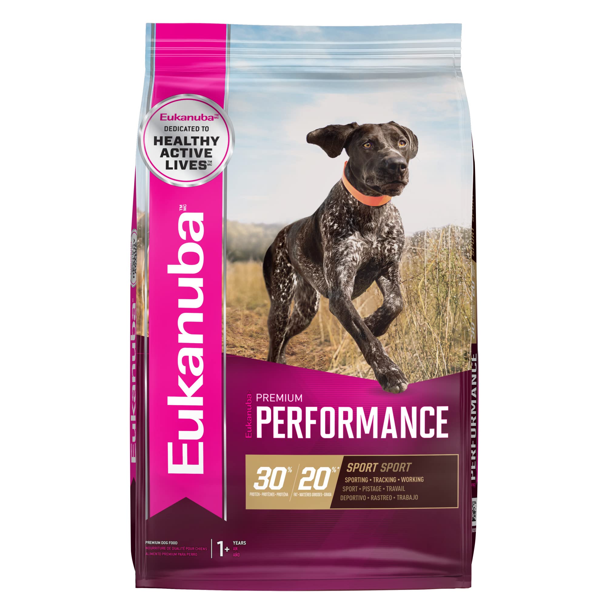 Eukanuba Premium Performance 30/20 Sport Dry Dog Food, Dry Dog Food with Protein and Fat to Support Optimal Energy, 28 lb Bag