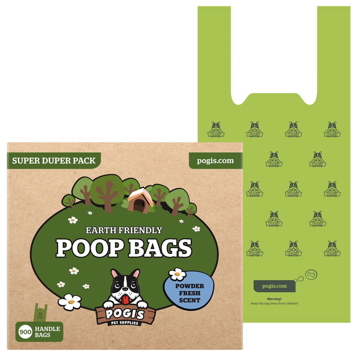 Pogi'S Dog Poop Bags With Handles Bulk - 900 Doggy Poop Bags With Easy-Tie Handles - Leak-Proof, Ultra Thick, Scented Poop Bags For Dogs, Cat Poop Bags