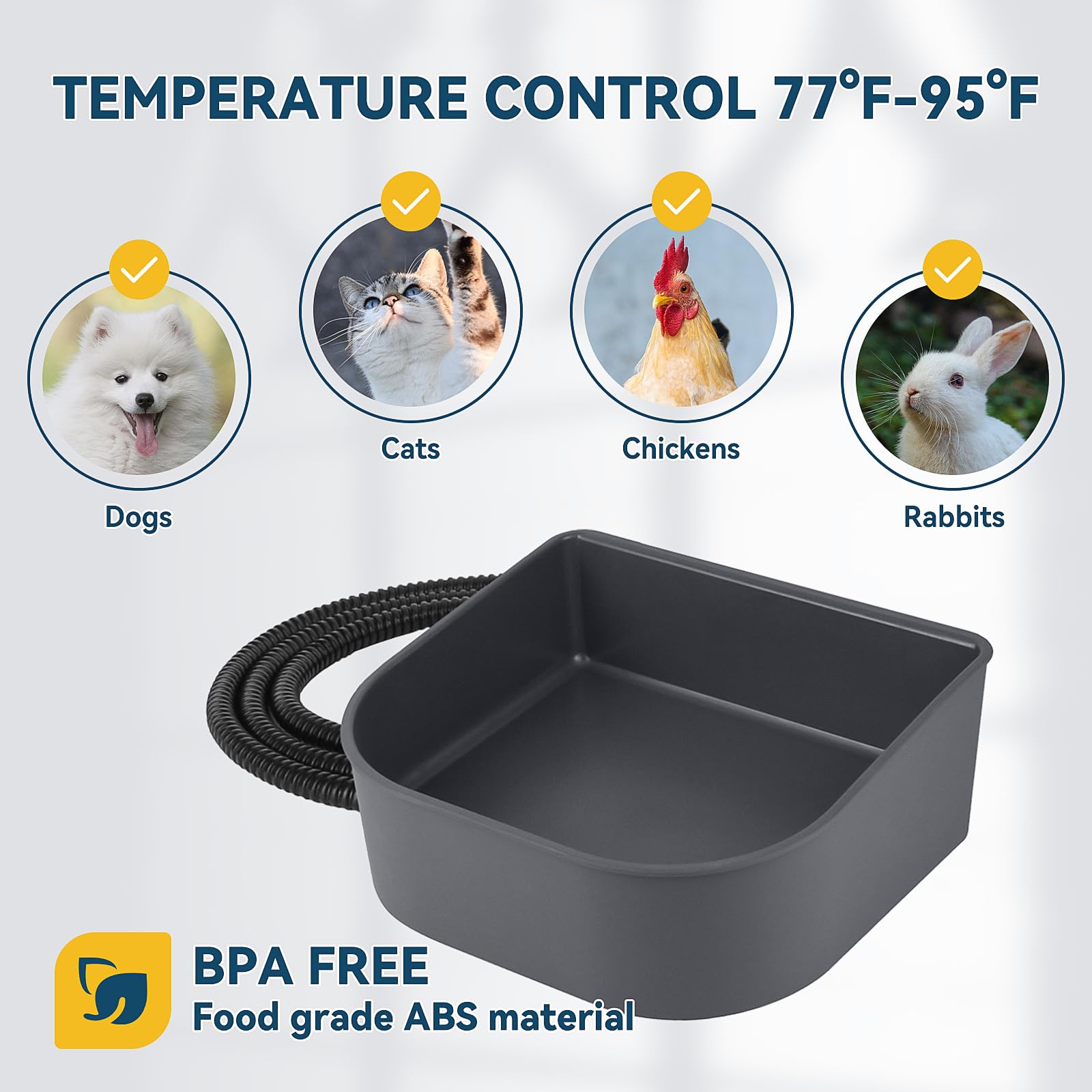 Petleso Pet Heating Bowl, Indoor Usb Portable Heated Water Bowl For Pet Crate For Indoor Small Dog Cat Bird, 600Ml(20.5Oz)