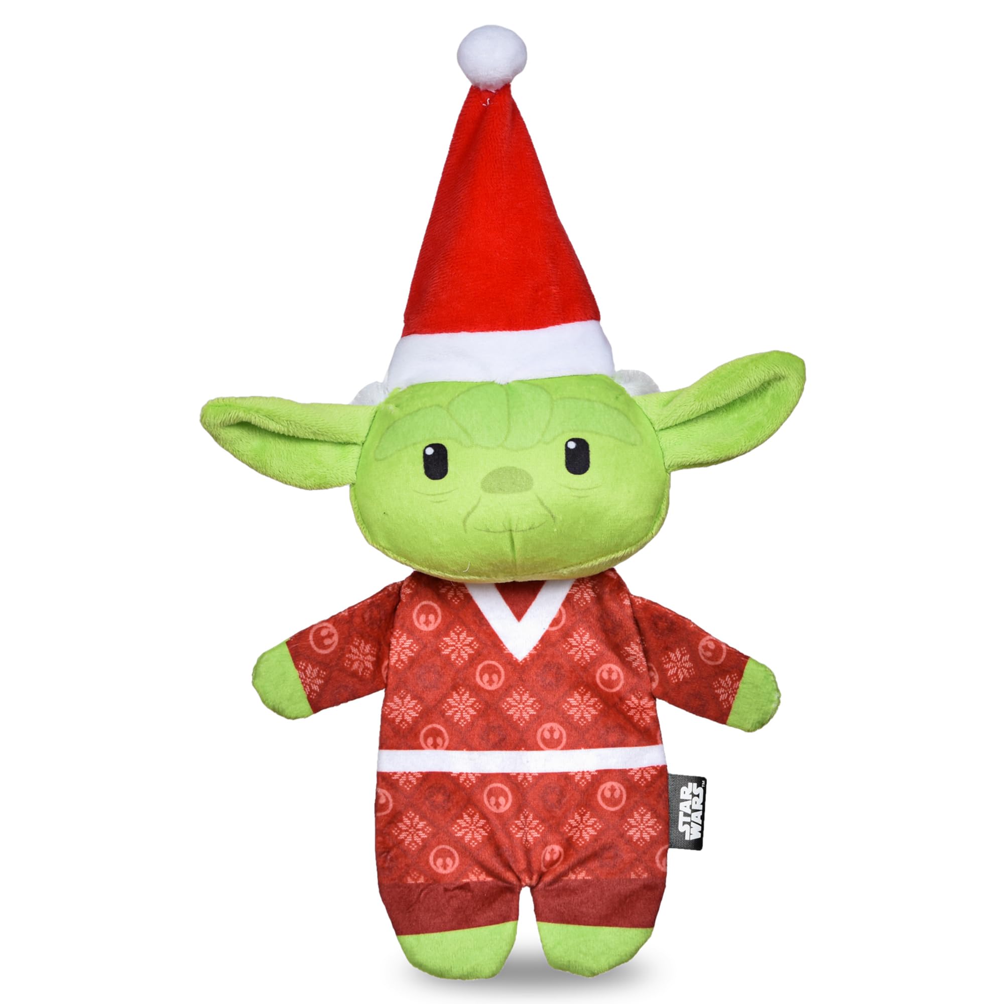 STAR WARS for Pets Holiday 9 YODA Elf with Flat Body Pet Toy, with Crinkle & Squeak | 9    Plush Squeaker Holiday YODA Pet Toy T