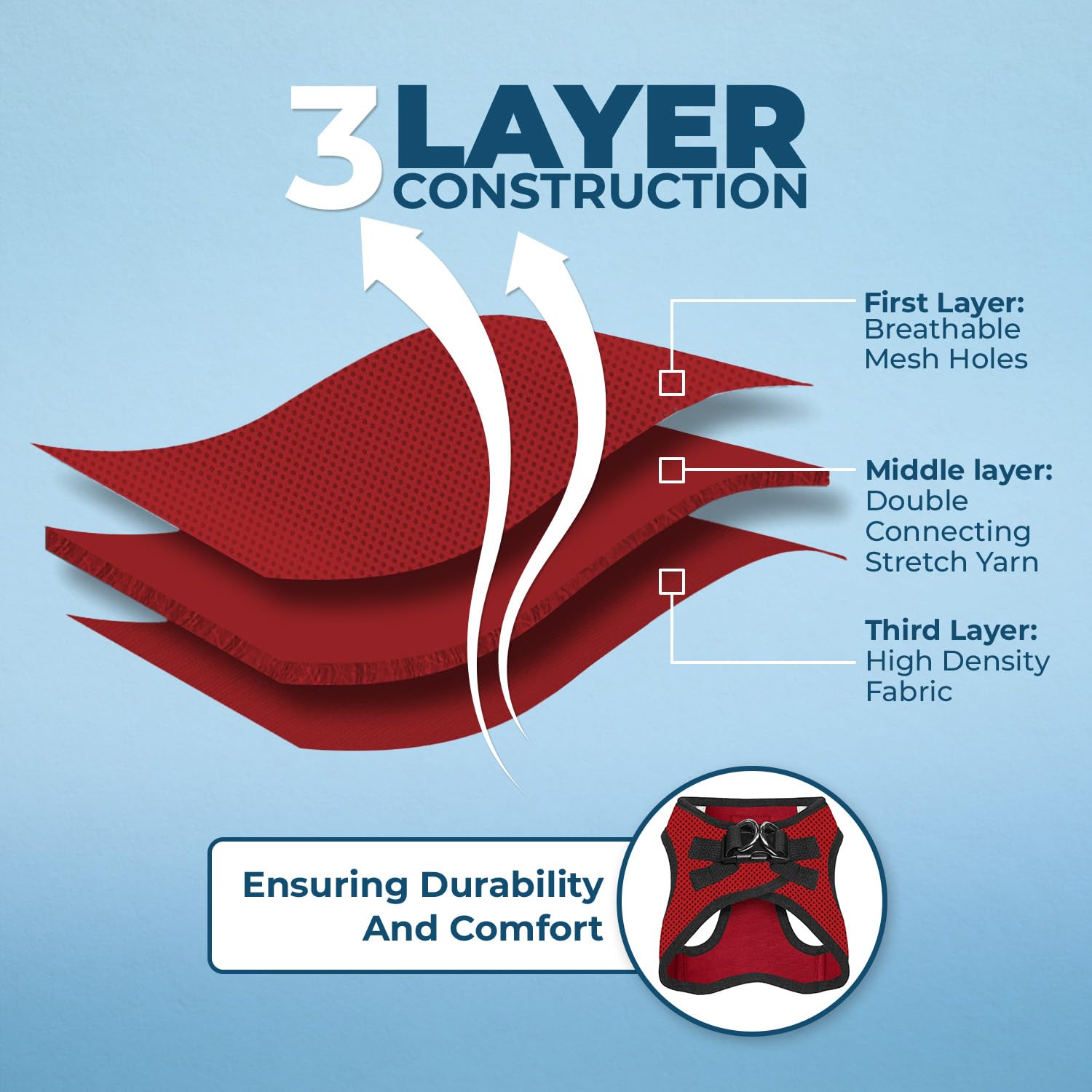 Voyager Step-In Air Dog Harness - All Weather Mesh, Reflective, No Pull Harness For Small, Medium Dogs, Cats - Secure With Hook & Loop Fastener, Buckle, Double D-Rings - Red/Black Trim, M