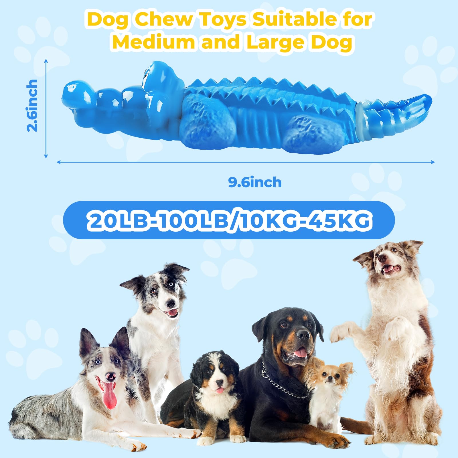 Adsdia Tough Dog Toys For Aggressive Chewers, Indestructible Toys For Large/Medium Dogs To Keep Them Busy, Enjoy Chewing (Blue)