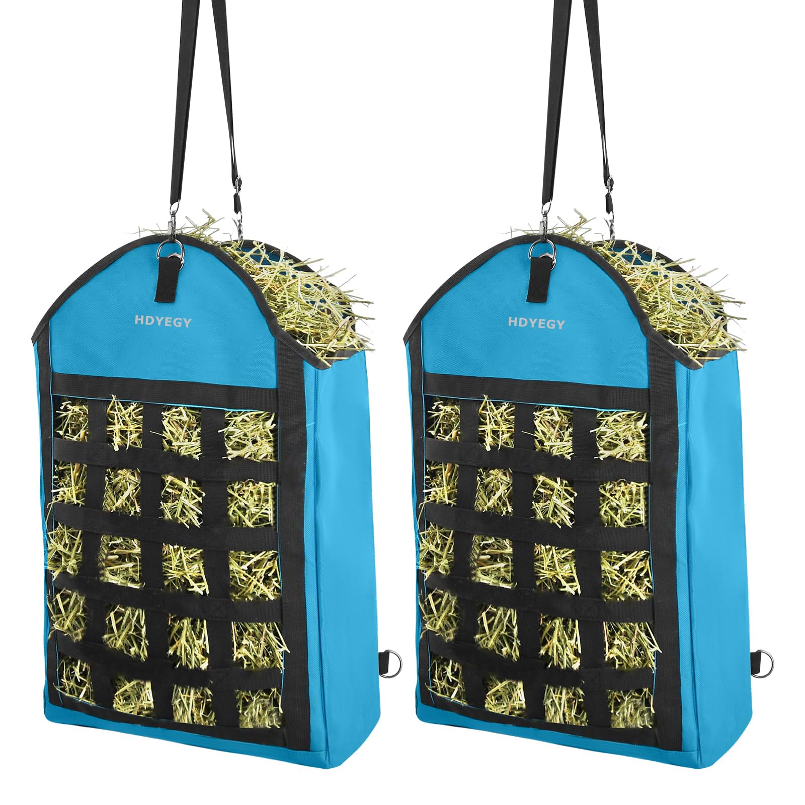 HDYEGY 2 Pack Hay Bag for Horse,Heavy Duty 1200D Oxford Slow Feeder Hay Bag with Front Hay Nets Design Horse Feeding Bag with La