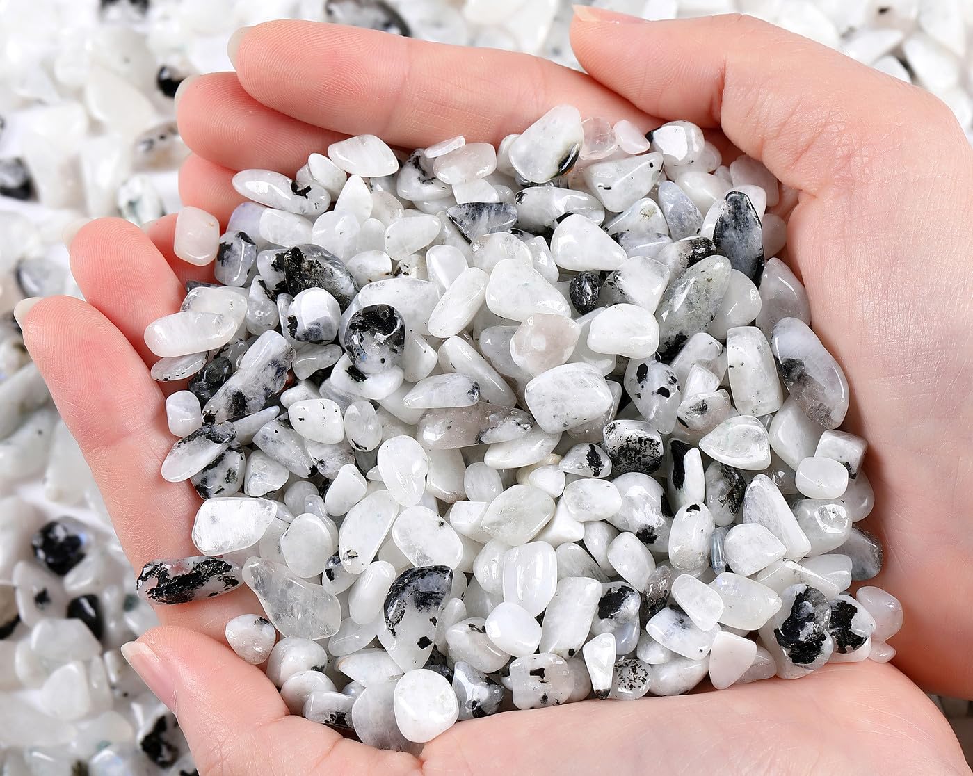 QINJIEJIE 0.9Lbs Grey Labradorite Rocks for Plant Bulk Decorative Sand Aquarium Gravel Stones Terrarium Small Turtle Rocks Vase 