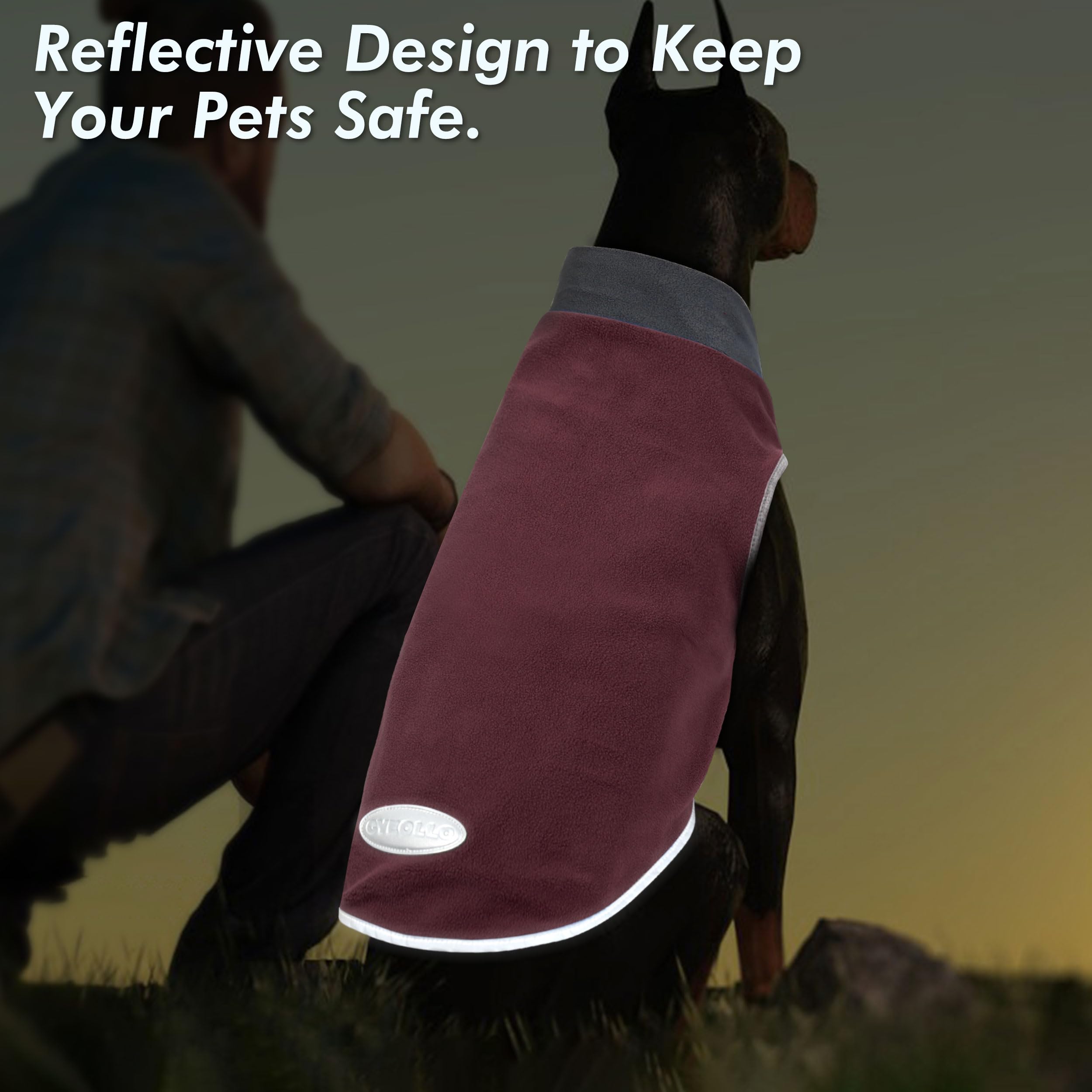 Cyeollo 2 Pack Dog Sweaters For Small Dogs Lightweight Stretchy Fleece Vest Pullover Dog Sweatshirt With Reflective Stripe Pet Dog Clothes Coats Size L Pink & Grey