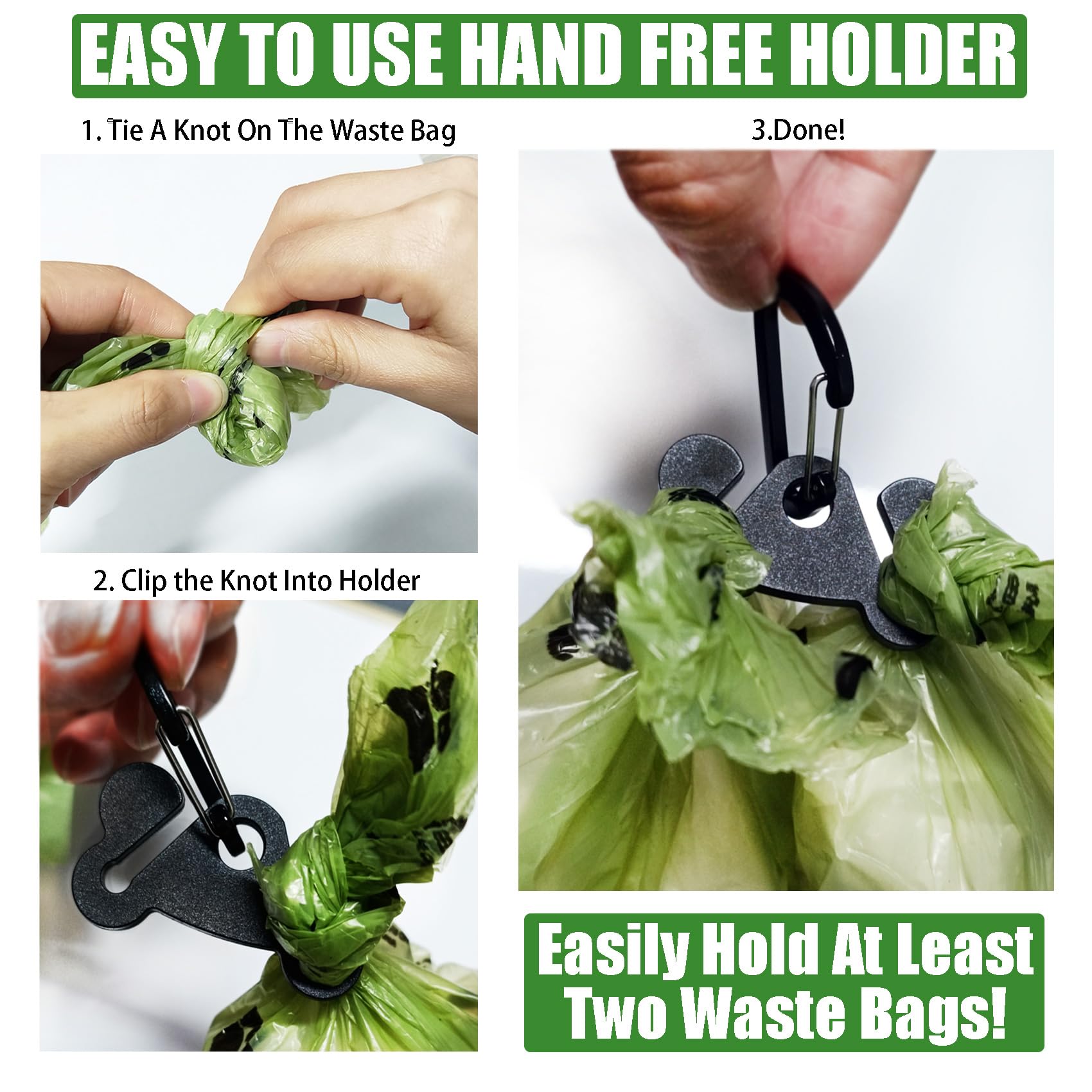 Dog Poop Bag Holder For Leash Dog Waste Bag Carrier Hand Free Walking Accessory Leash Attachment For Dog Poop Bag Dispenser, Dur