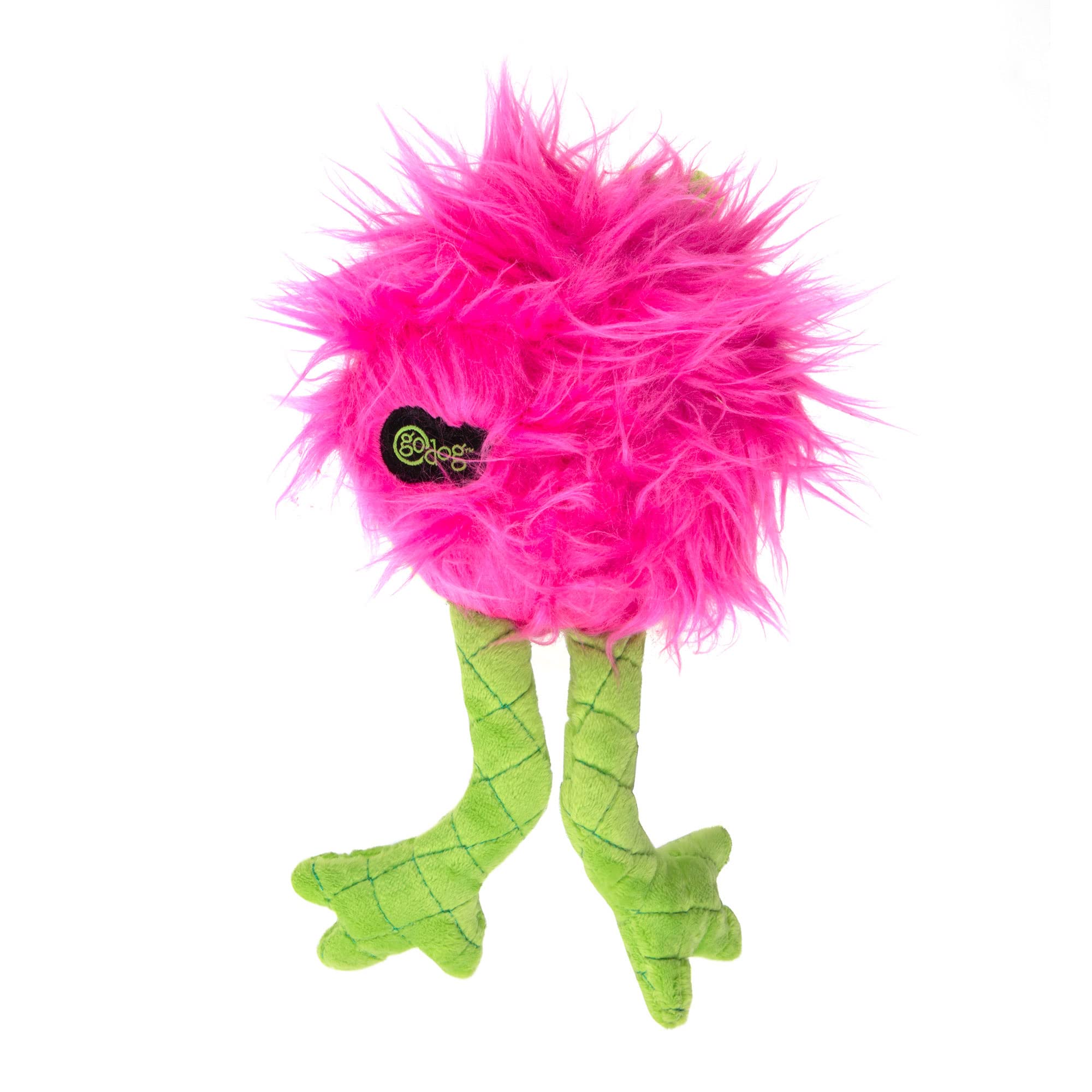 goDog PlayClean Germs Squeaky Plush Dog Toy with Odor-Eliminating Essential Oils, Chew Guard Technology - Lime, Large