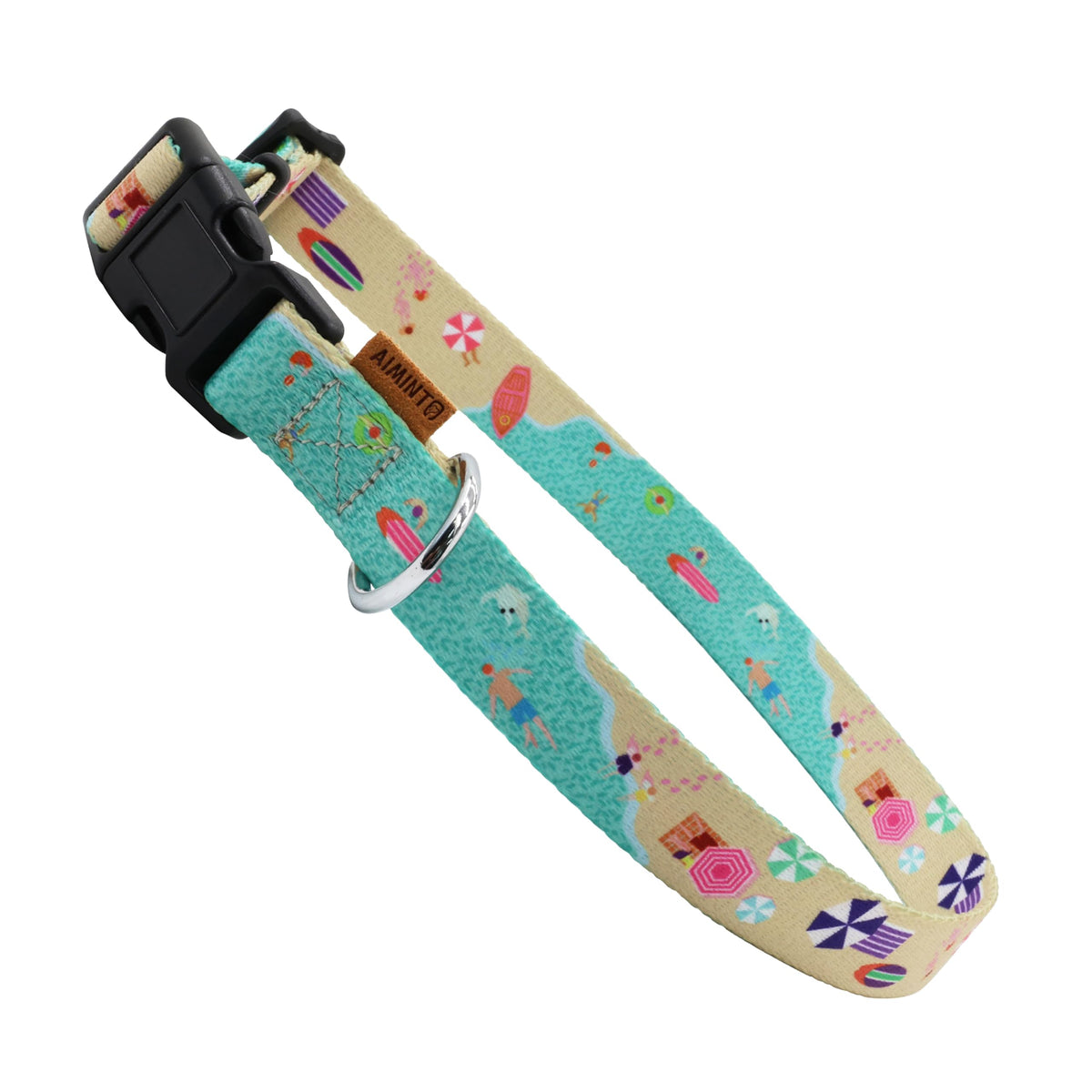 Aiminto Dog Collar, Cute Holiday In Beach Pattern, Soft And Adjustable Collar With Quick Release Buckle (Xs (Neck 9-13'', Width 