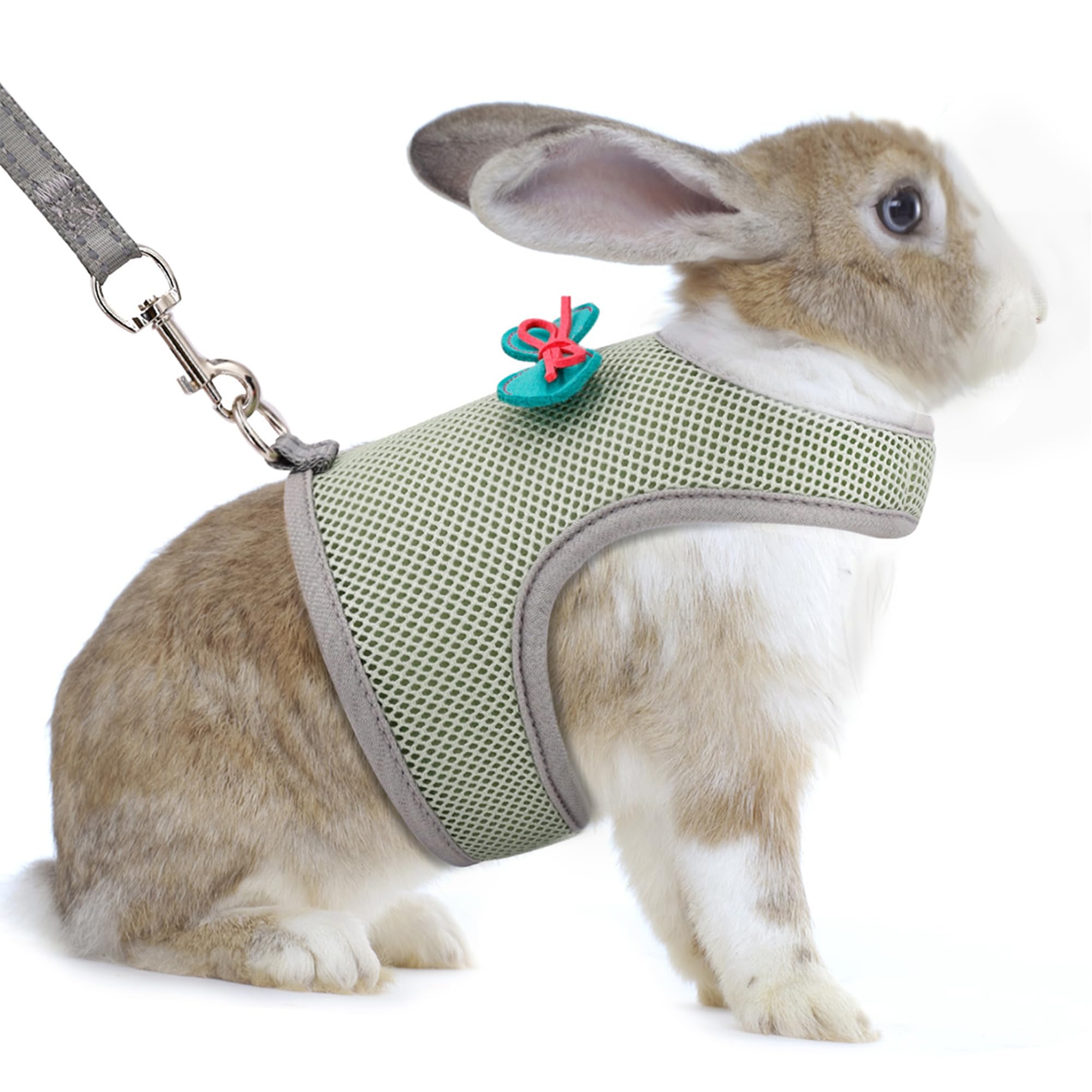Aiitle Rabbit Harness And Leash Set With Cute Bow, Bunny Leash Vest Mesh Eescape Proof Walking Training For Small Animal Pets Ki