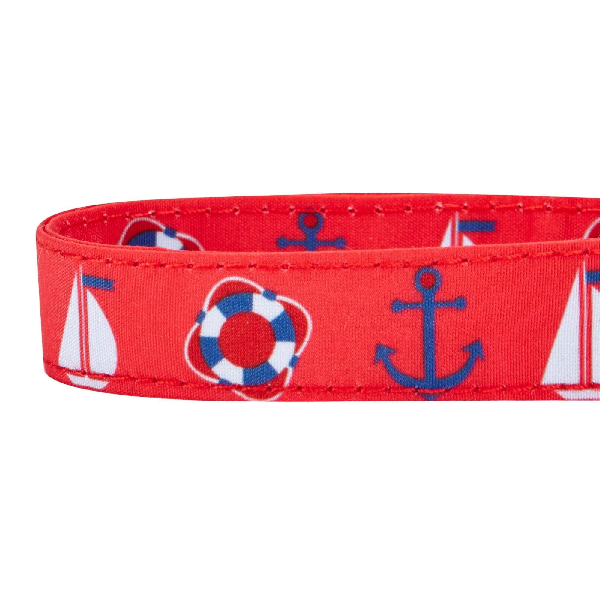 Blueberry Pet 4 Patterns Cardinal Red Nautical Sailboat Designer Adjustable Tie Dog Collar, Small, Neck 12-16