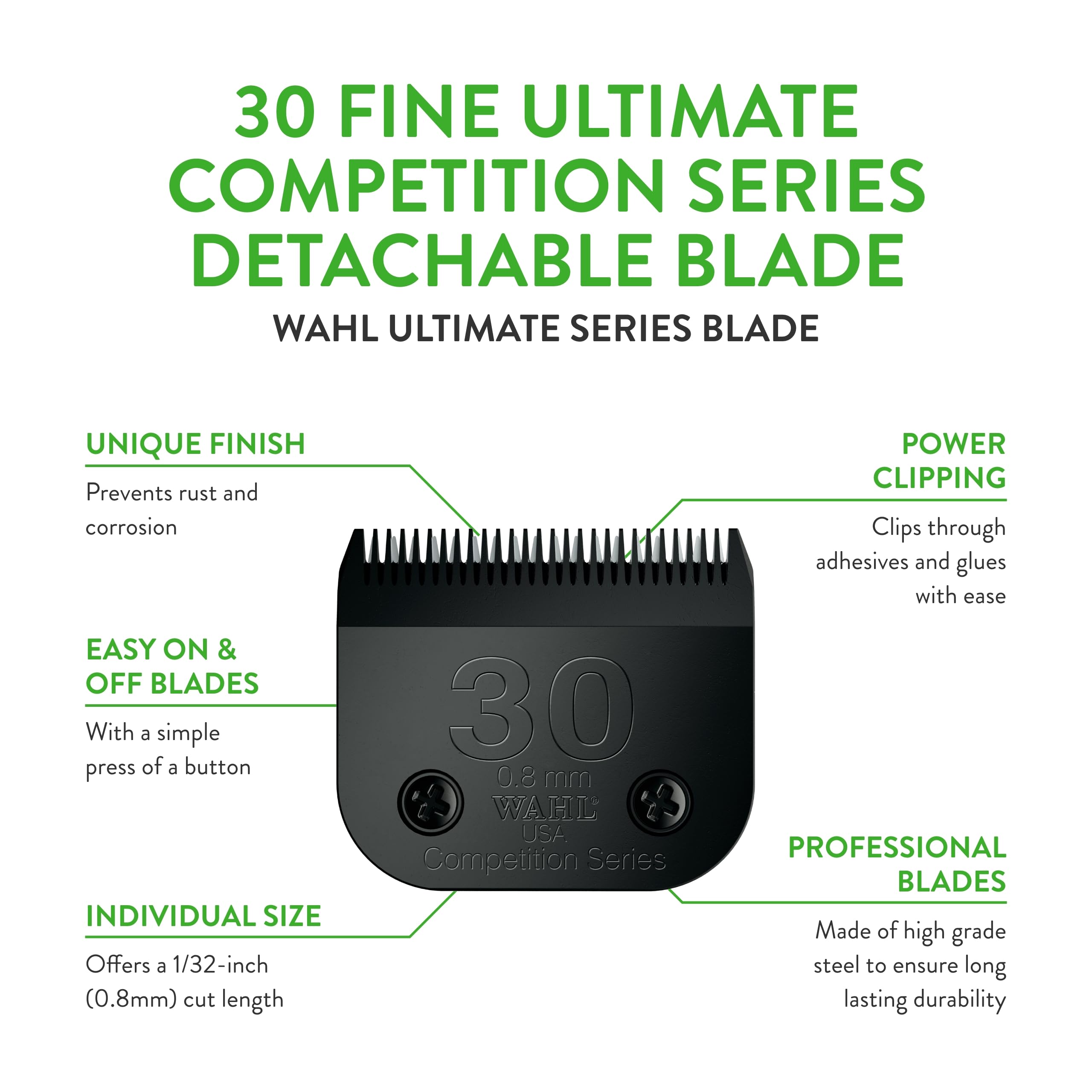 Wahl Professional Animal 30 Fine Ultimate Competition Series Detachable Blade With 1/32-Inch Cut Length (2355-500)