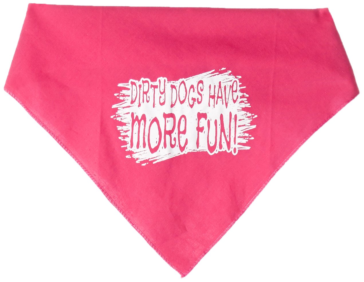 Pet and Dog Bandana Screen Printed, &quot;Dirty Dogs Have More Fun&quot; Bright Pink Large