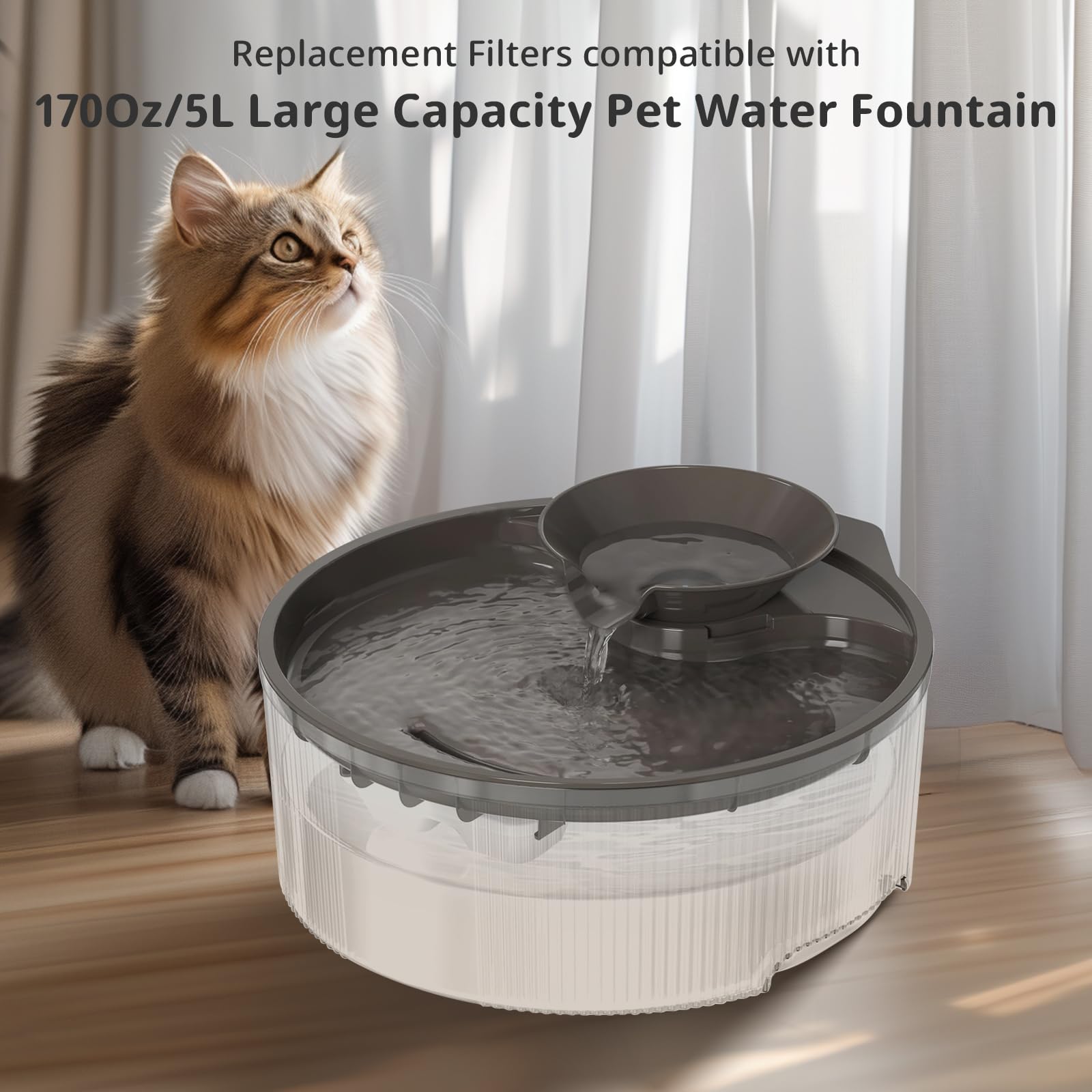 Supersuki 12 Pack Dog Water Fountain Filters For 170Oz/5L Pet Water Dispenser Fountain Filters, Multiple Filtration Dog Water Fi