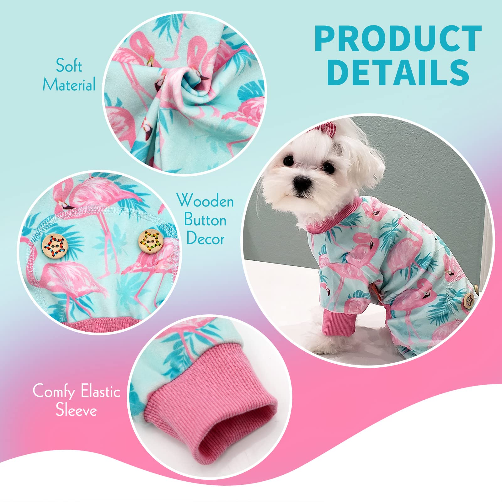 Kyeese Dog Pajamas Flamingo Cat Clothes Velvet Dog Body Suits After Surgery Dog Clothes Dog Surgery Recovery Suit Dog Coat Dog O