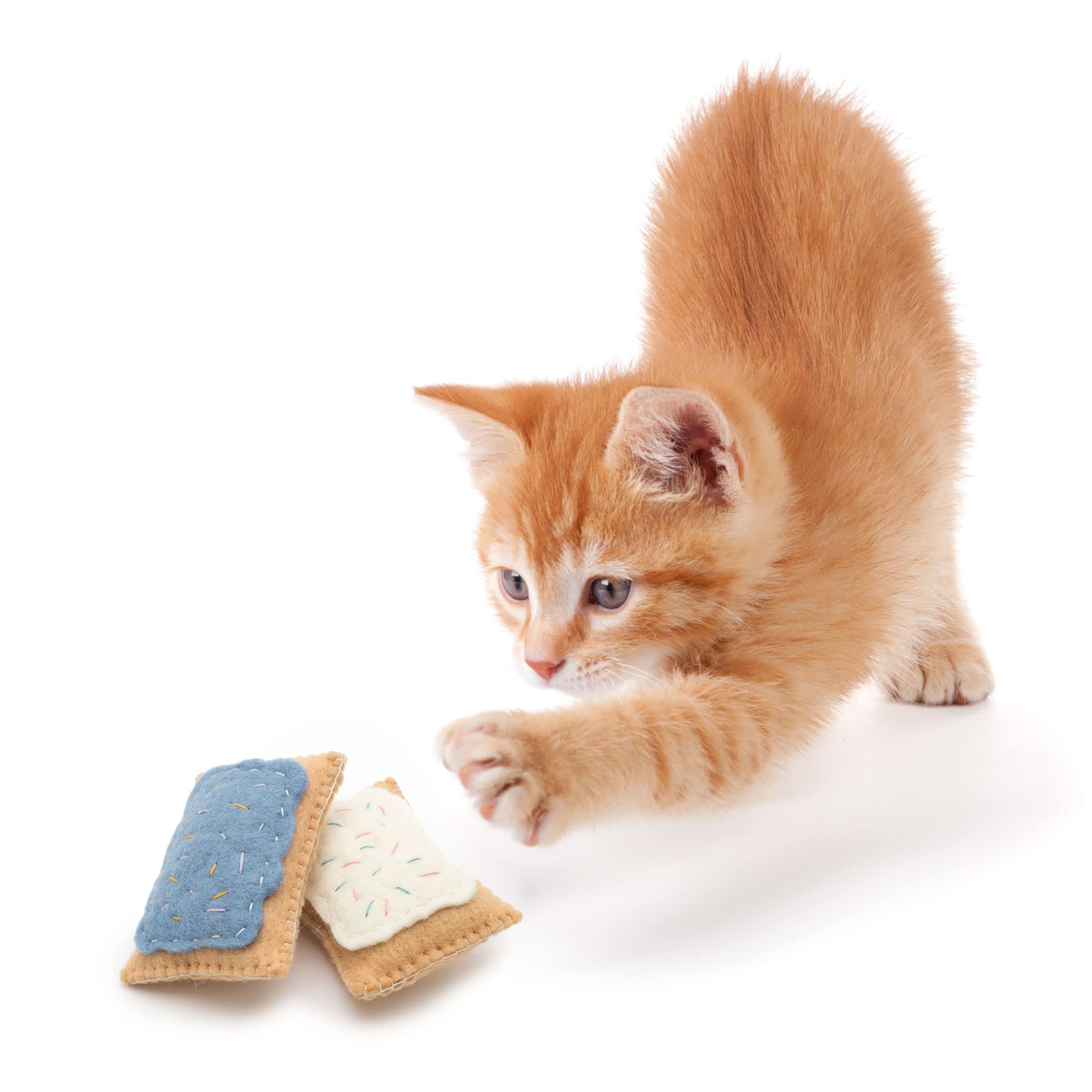 Glaciart One Wool Pop Tart Cat Toy Set With Catnip (2Pcs) | For Interaction & Boredom Relief, Encourages Cats To Exercise & Play
