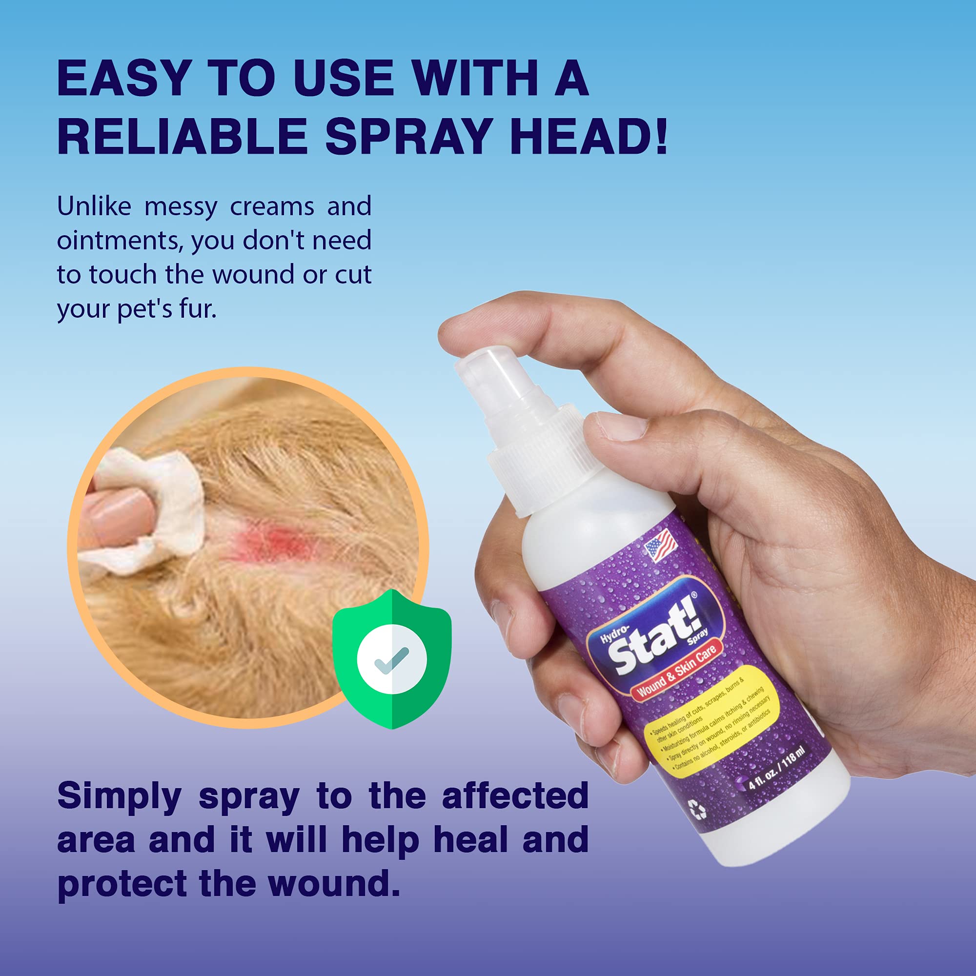 Stat! Spray Pet Wound & Skin Care  First-Aid Treatment for Dogs, Cats, Horses  Natural Plant Based Ingredients  Speeds Healing o
