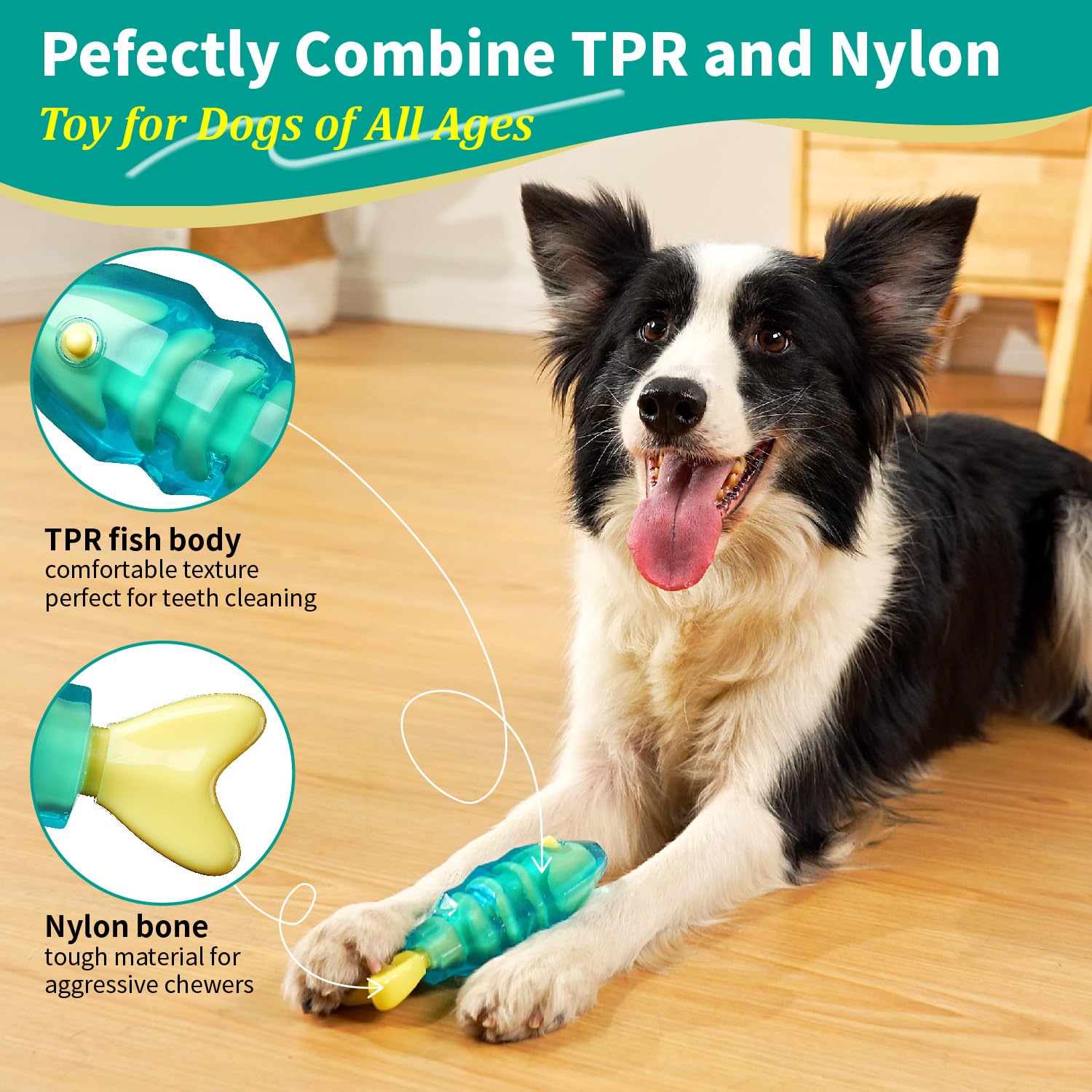 MewaJump Dog Chew Toys for Aggressive Chewers, Tough Dog Toy for Medium and Large Breeds, Indestructible Dog Toys, Durable Dog T