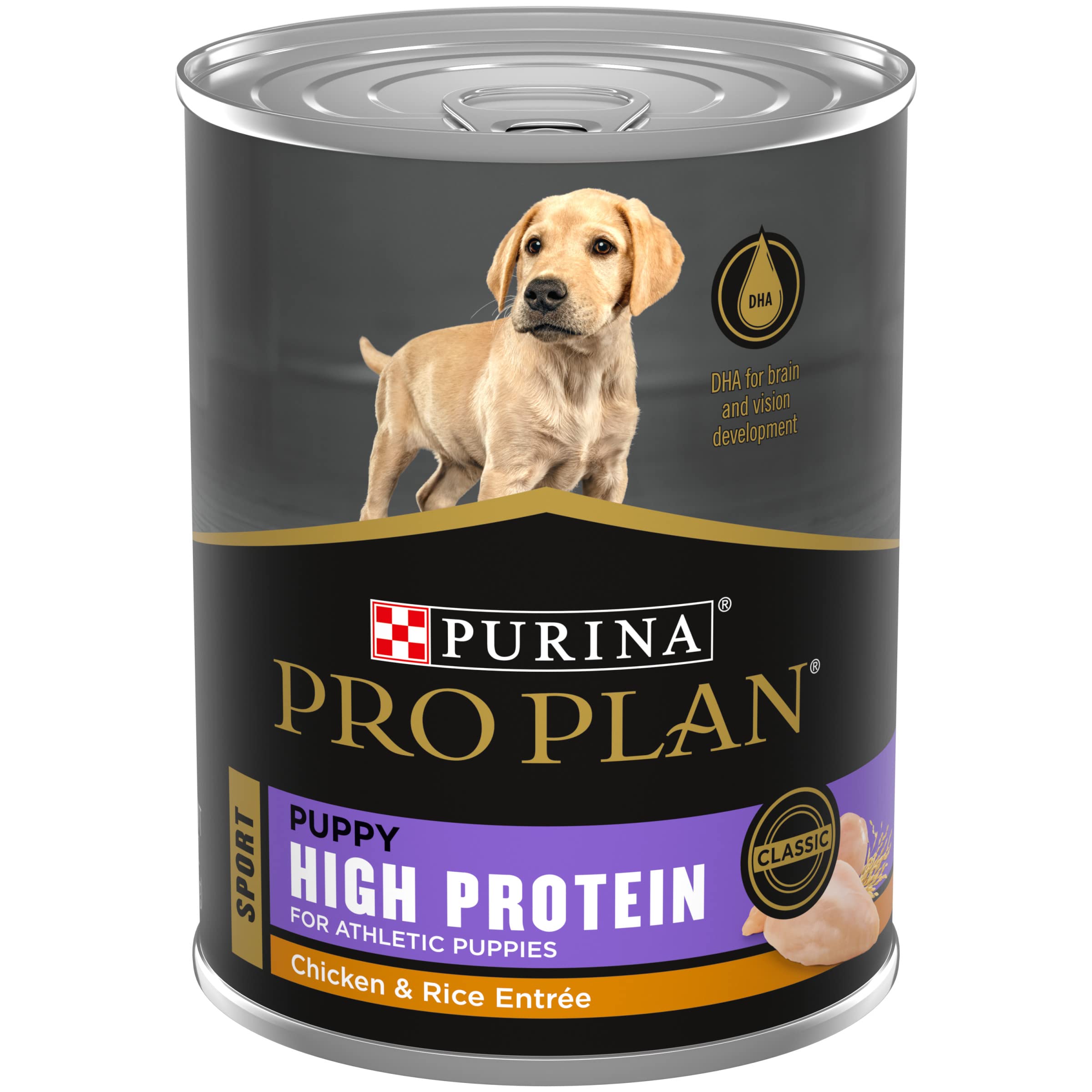 Purina Pro Plan Sport High Protein Puppy Food Chicken and Rice Entree Wet Formula - (Pack of 12) 13 oz. Cans
