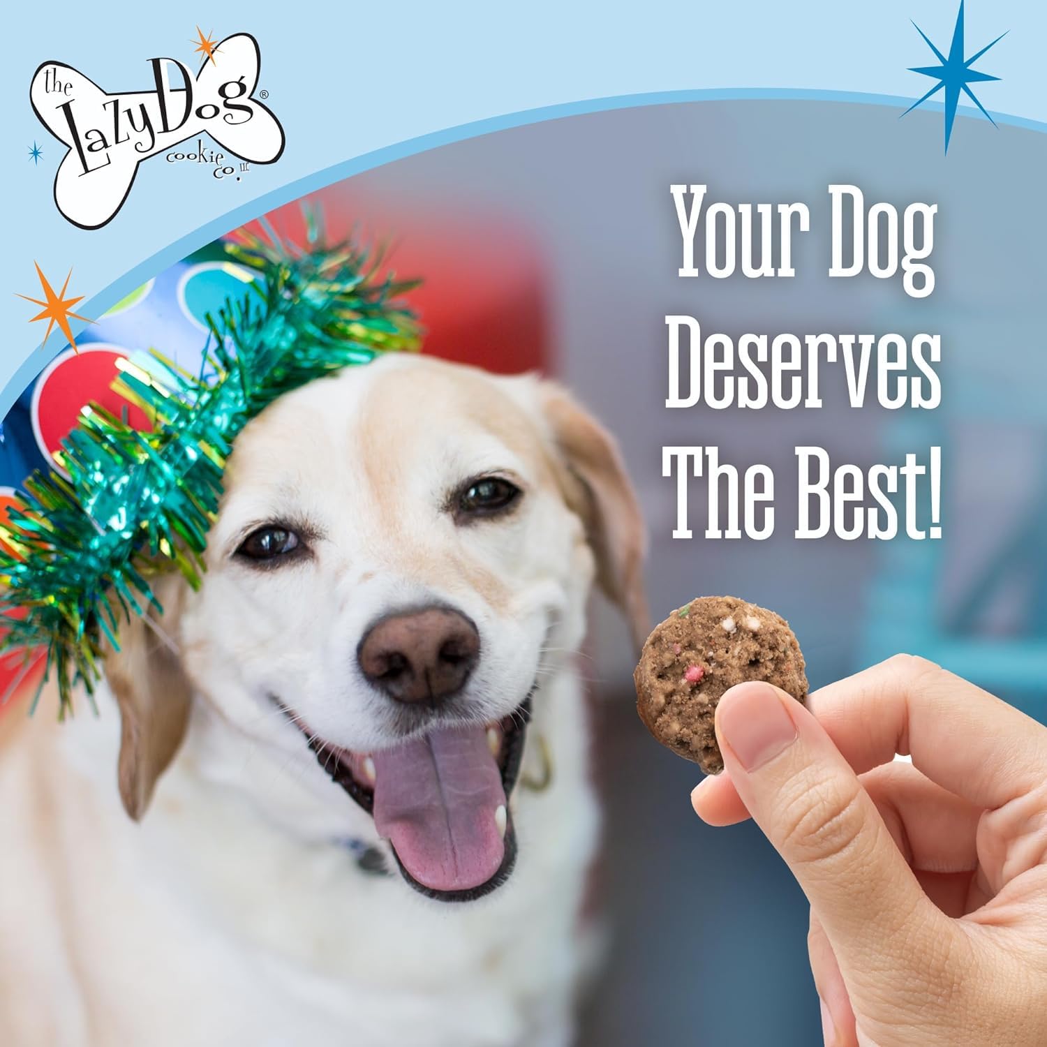 The Lazy Dog Cookie Co. Mutt Mallows Birthday Cake Soft Baked Dog Treats, Vanilla with Confetti Sprinkles, for Small, Medium and