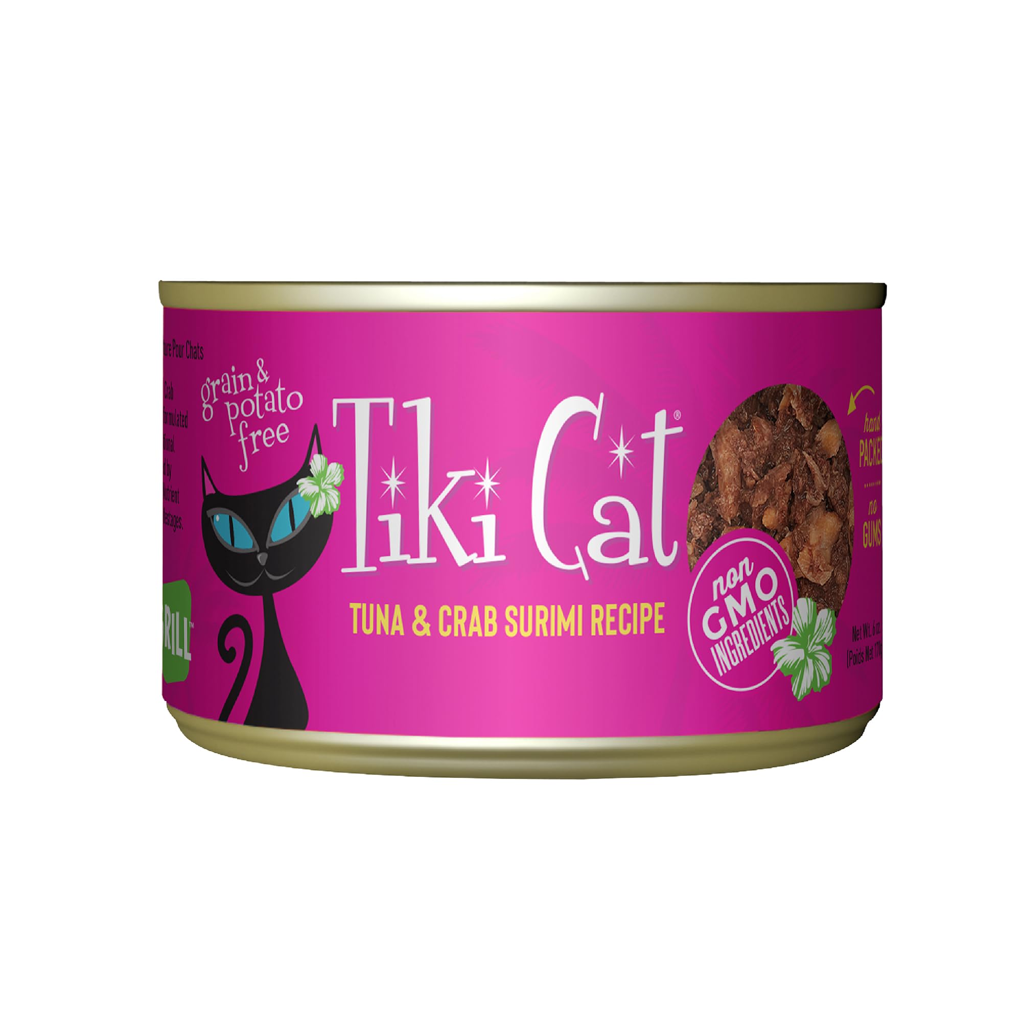 Tiki Cat Grill Wet Cat Food, Tuna & Crab Surimi, 6 oz. Cans (8 Count)