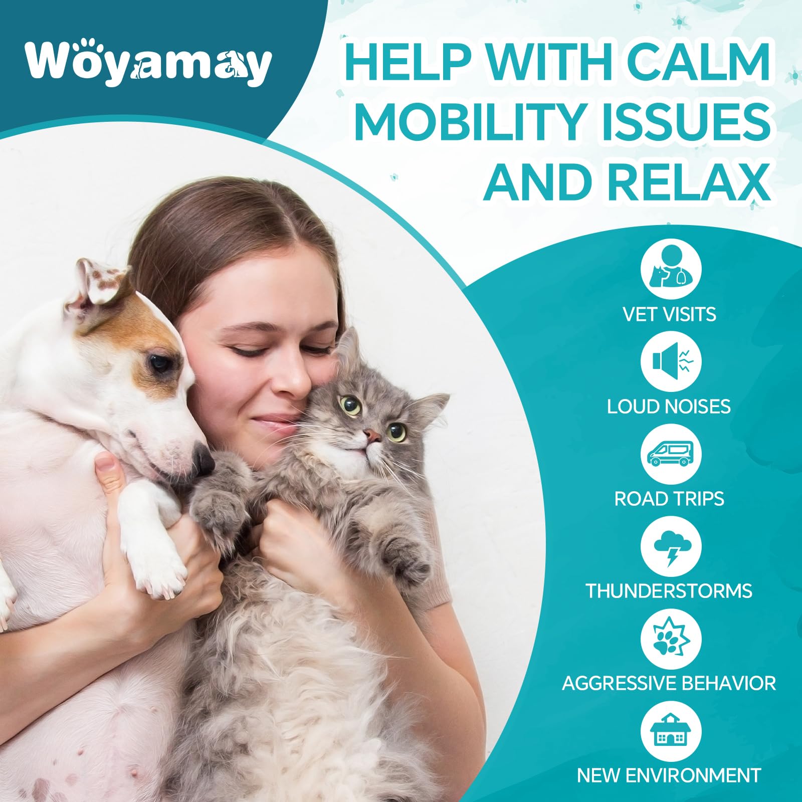 Woyamay Camling Oil for Dogs and Cats - Camling Oil Drops Rich in Omega 3, 6, 9 and Organic Extract Helps Pets with ?nxi?ty & St