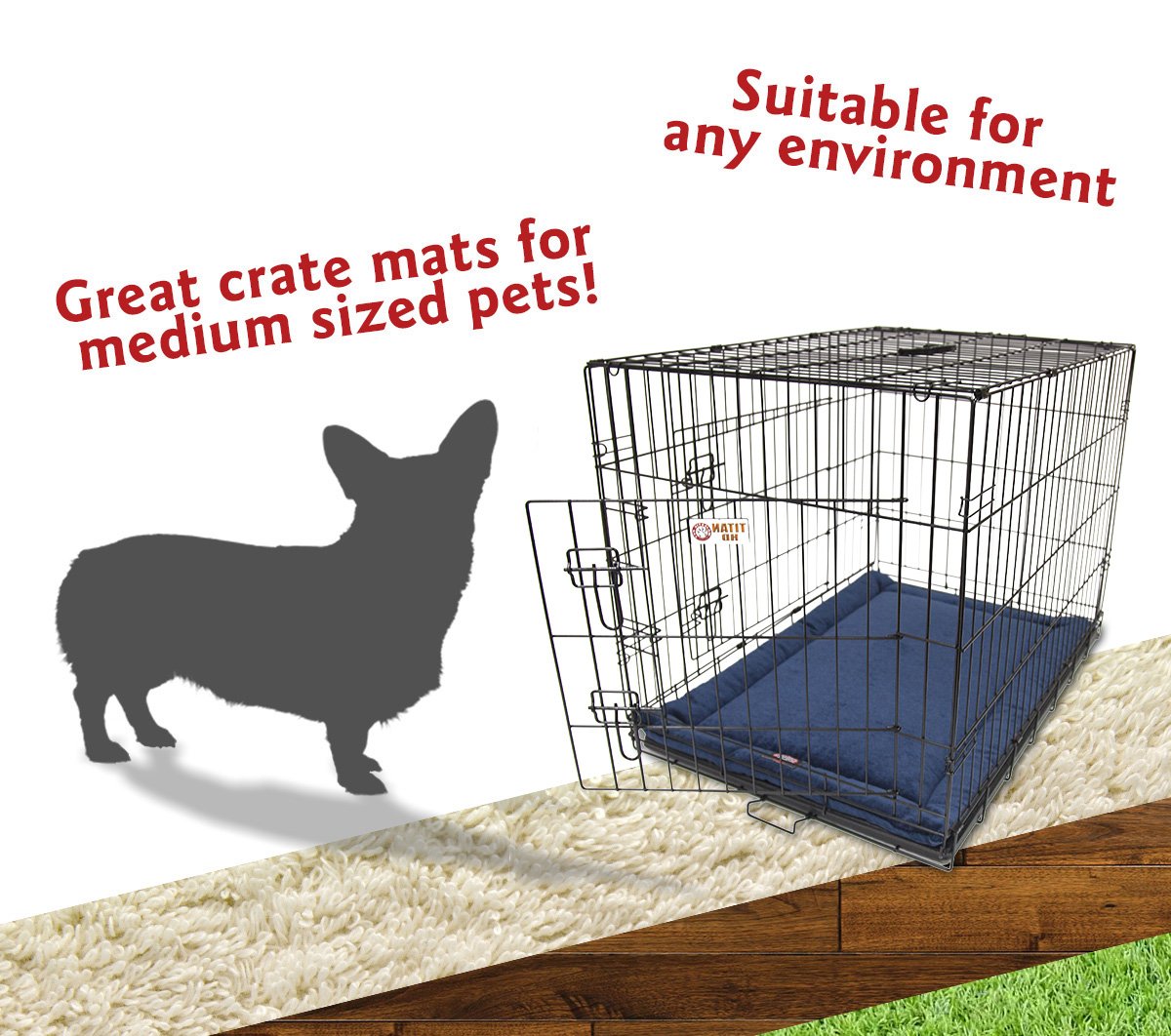 36' Villa Navy Blue Crate Dog Bed Mat By Majestic Pet Products