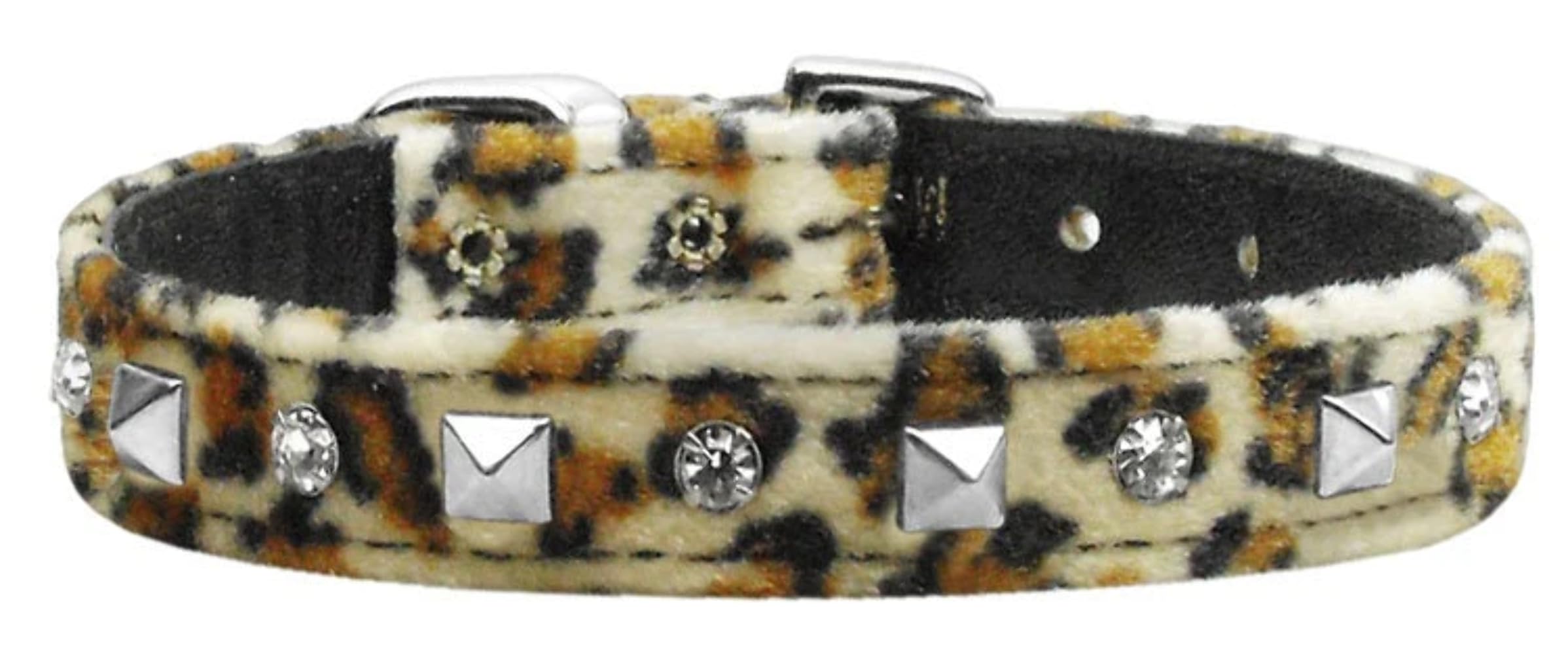 Dog, Puppy and Pet Collar, &quot;Animal Print Crystal & Pyramid&quot; Tiger 10