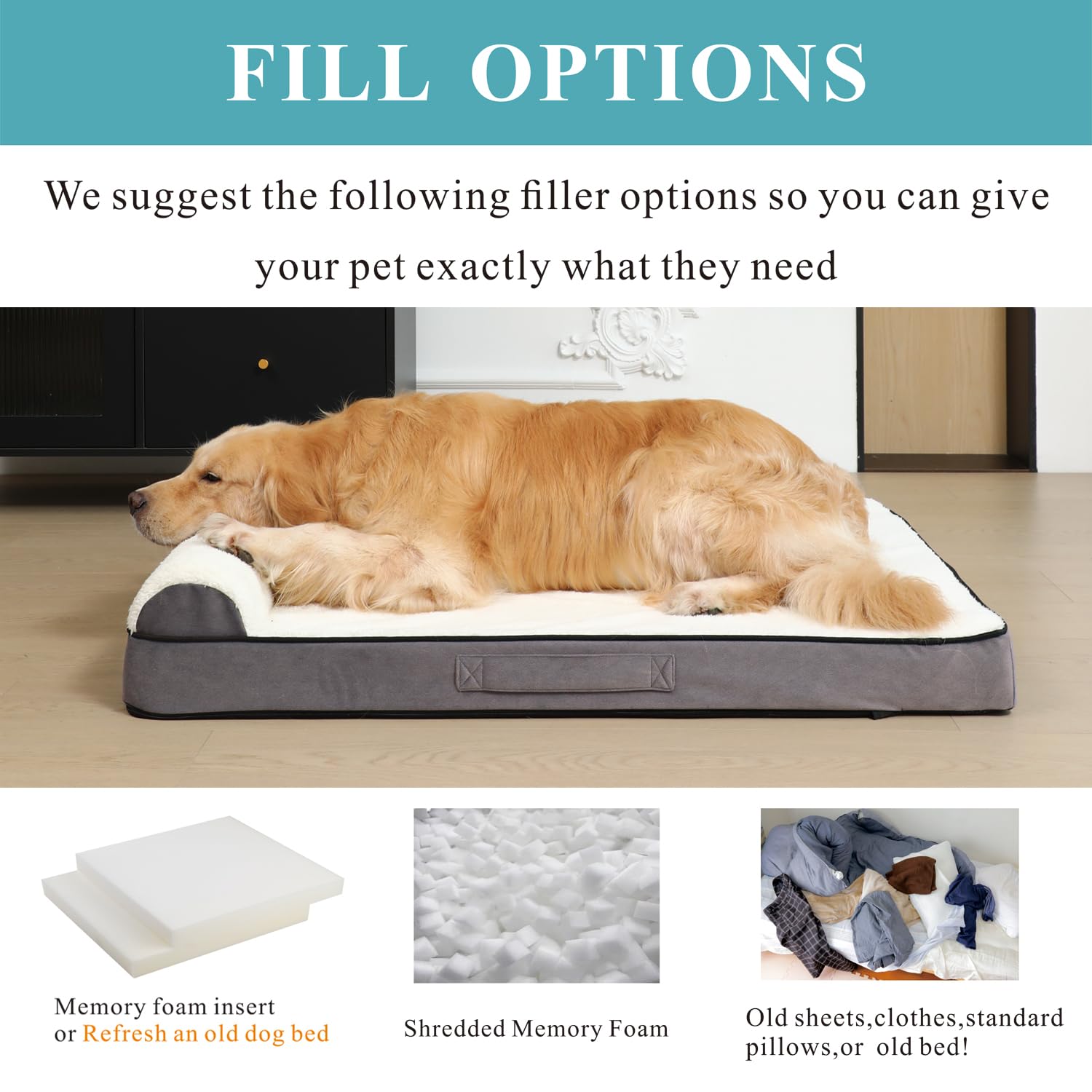 Dog Bed Covers Replacement Washable, Soft Plush Dog Bed Covers With Zipper And Removable Built-In Orthopedic Pillow, 44X32X4 Inc