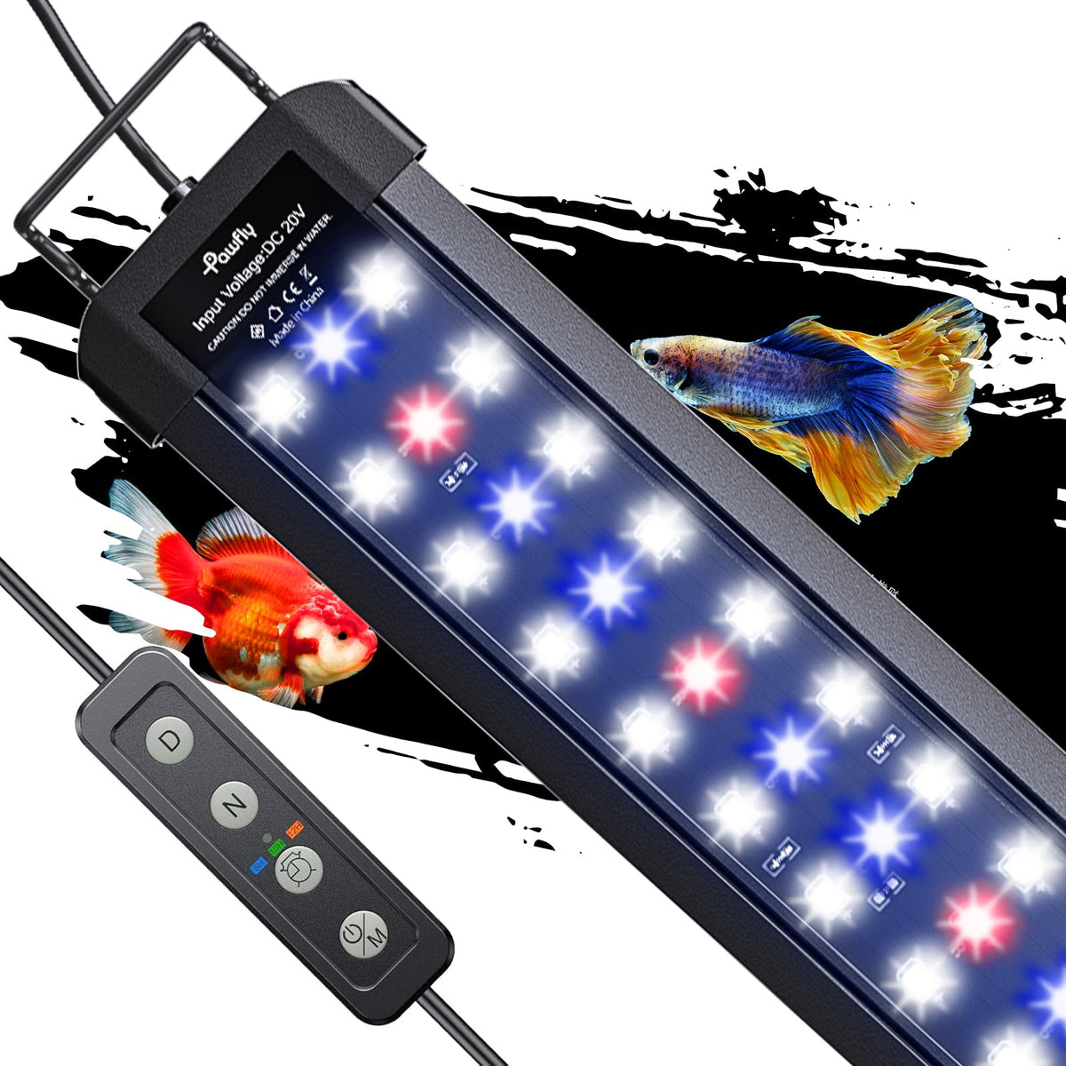 Pawfly 14W Aquarium Led Light For 18 To 24 Inch Extendable Fish Tank Light With Full Spectrum Brilliant White Blue Red Lights Wi
