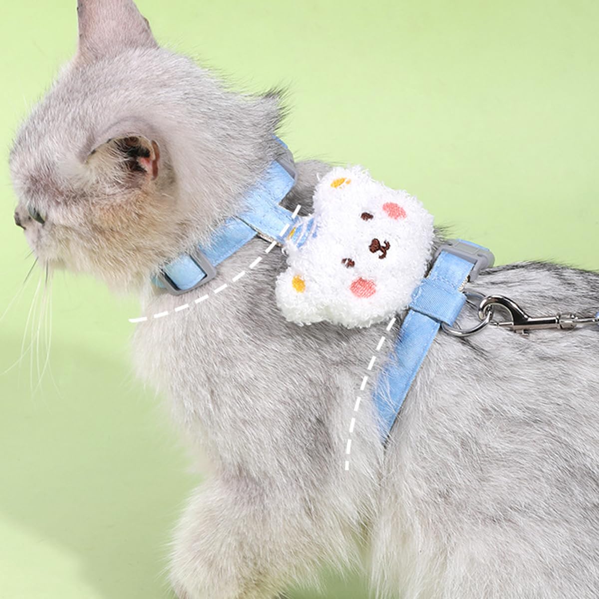 Wellyuk Cat Harness And Leash Set For Outdoor Travel Walking Escape Proof Soft Safe Lightweight Adjustable Kitten Puppy Small St