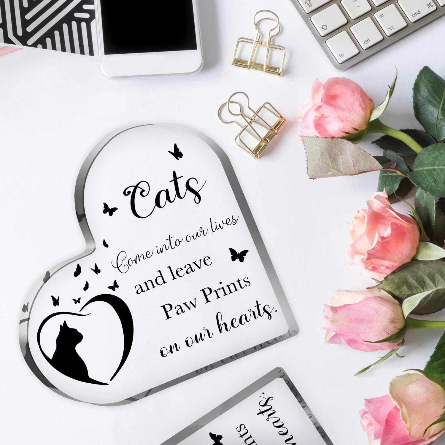 Cat Bereavement Gifts, Cat Remembrance Gift, Cat Loss Gifts, Memory Of Cat, Passing Away Gifts, Cat Sympathy Memorial Heart Shap