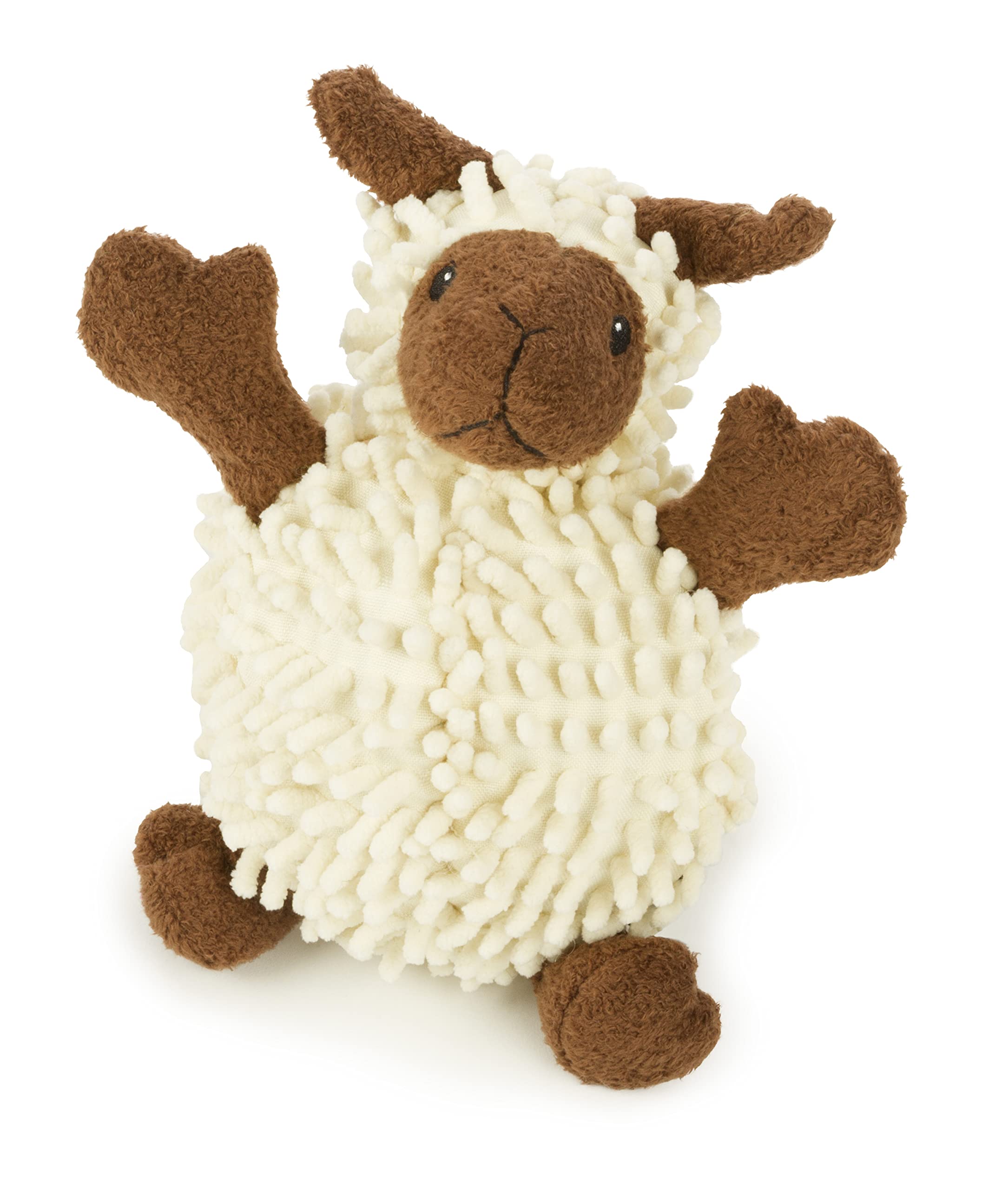 Godog Fuzzy Wuzzy Lamb Squeaky Plush Dog Toy, Chew Guard Technology - Assorted, Small