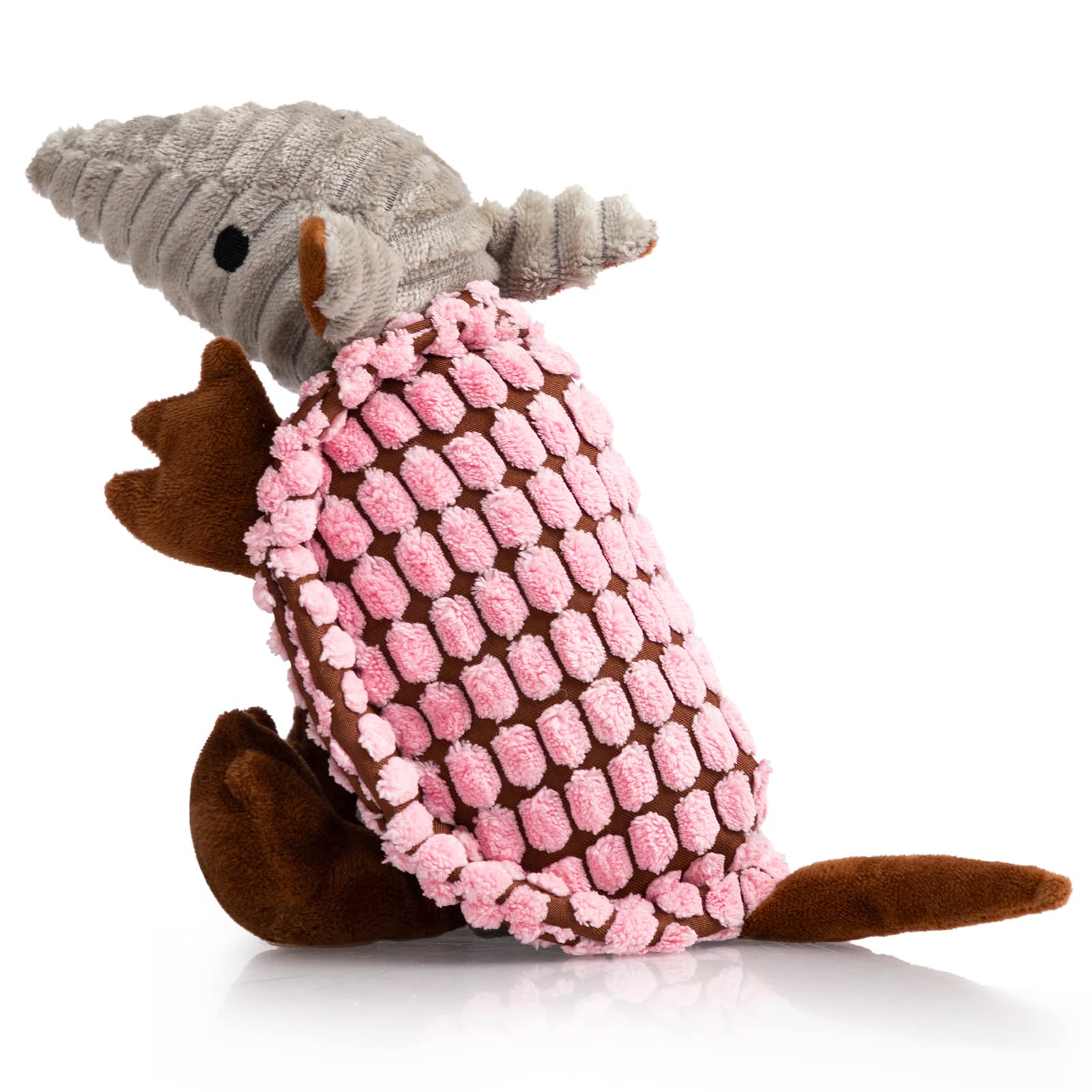 Hollypet Dog Toys, Plush Dog Toys, Squeaky Dog Toys, Stuffed Toys For Small Medium Large All Breed Sizes Dogs, Big Armadillo Animals Toy, Puppy Chew Toy With Clean Teeth, Pink