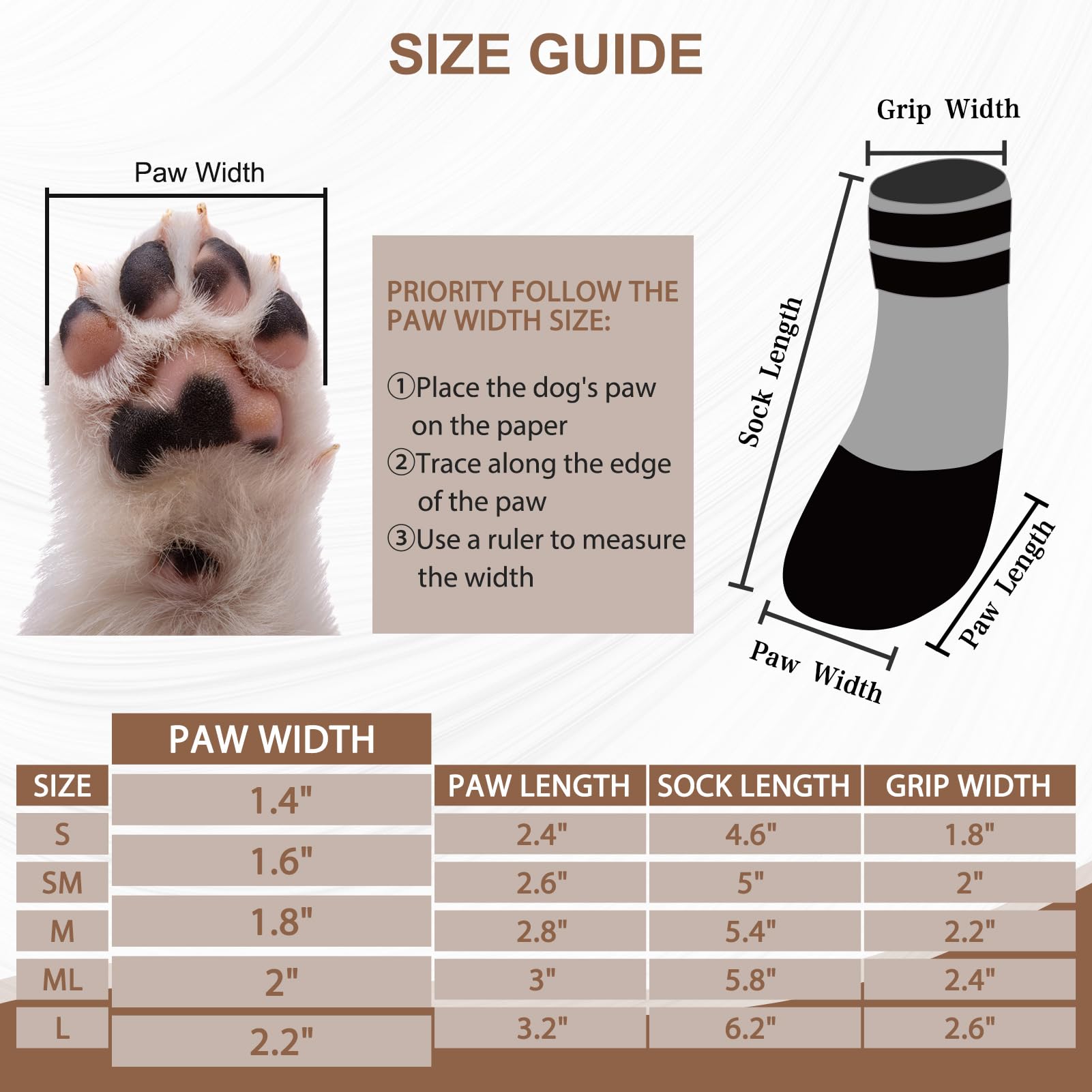 Bingpet Dog Socks To Prevent Licking Paws For Hardwood Floors Anti Slip,Waterproof Dog Shoes For Cold/Hot Pavement,Traction Cont