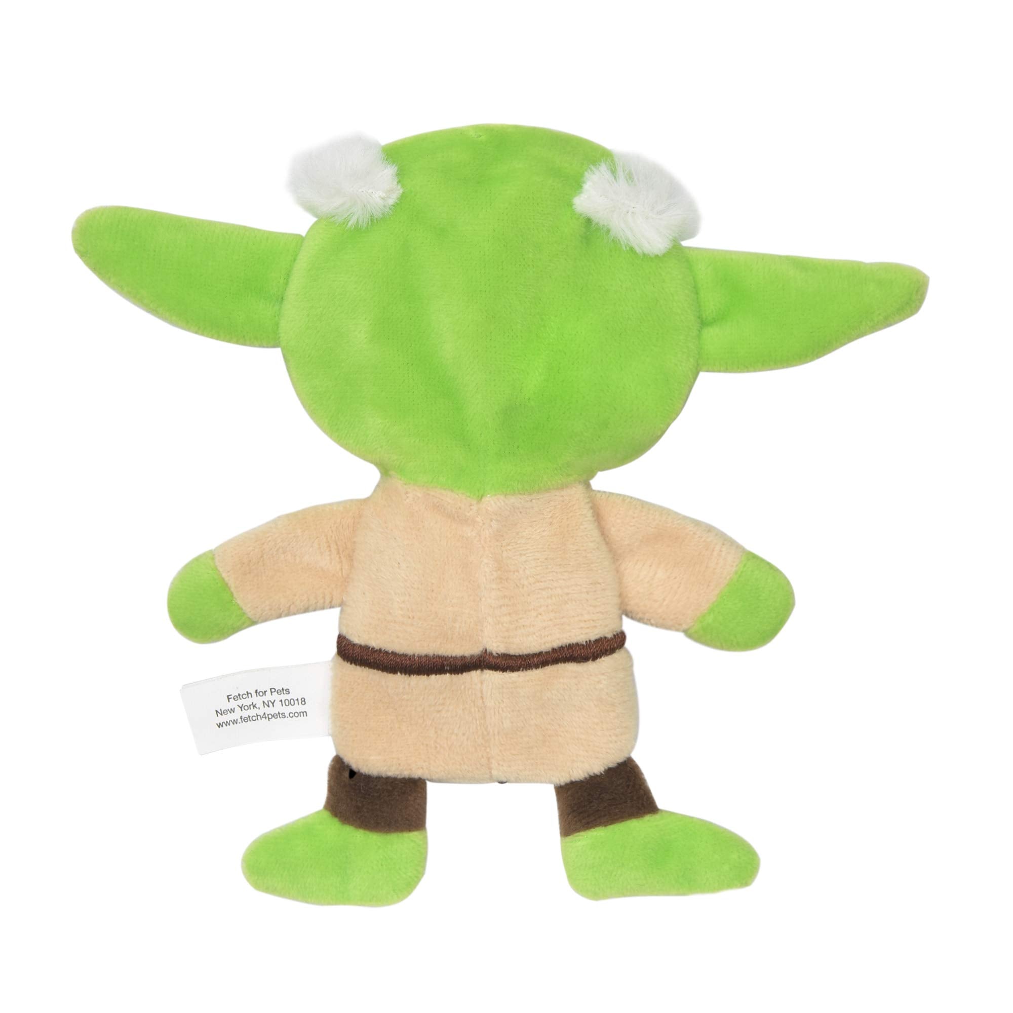 STAR WARS Plush Yoda Dog Toy - 9 Inch Stuffingless Flat Toy - Green - Model FF13373