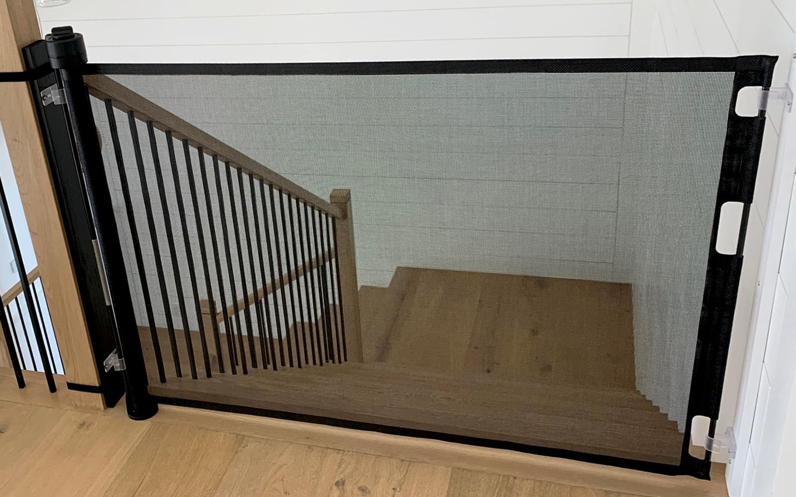 Smart Retract Retract-A-Gate 72" Black - Original Made in USA Retractable Baby, Dog & Cat Gate, Metal Construction, Model 72B