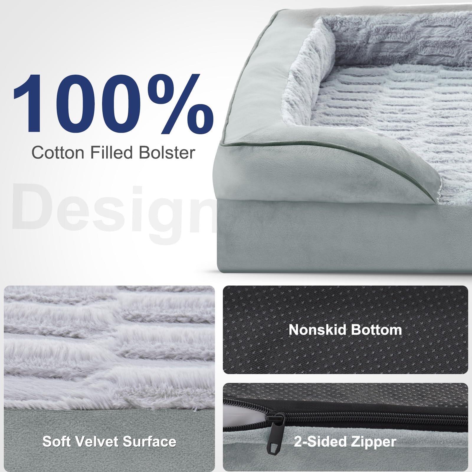 Furtime Orthopedic Dog Bed For Medium Dogs - Washable Dog Sofa Beds Medium, Supportive Foam Pet Couch Bed With Removable Washabl