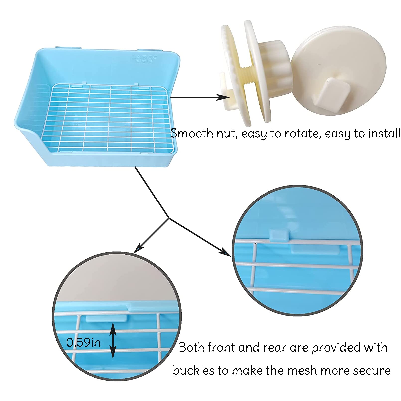 Tfwadmx Rabbit Litter Box Toilet Bunny Corner Litter Pan Pet Toilet Potty Trainer With Scoop Rabbit Chew Toys For Guinea Pigs Galesaur Chinchilla Ferret Small Animal (Brown)