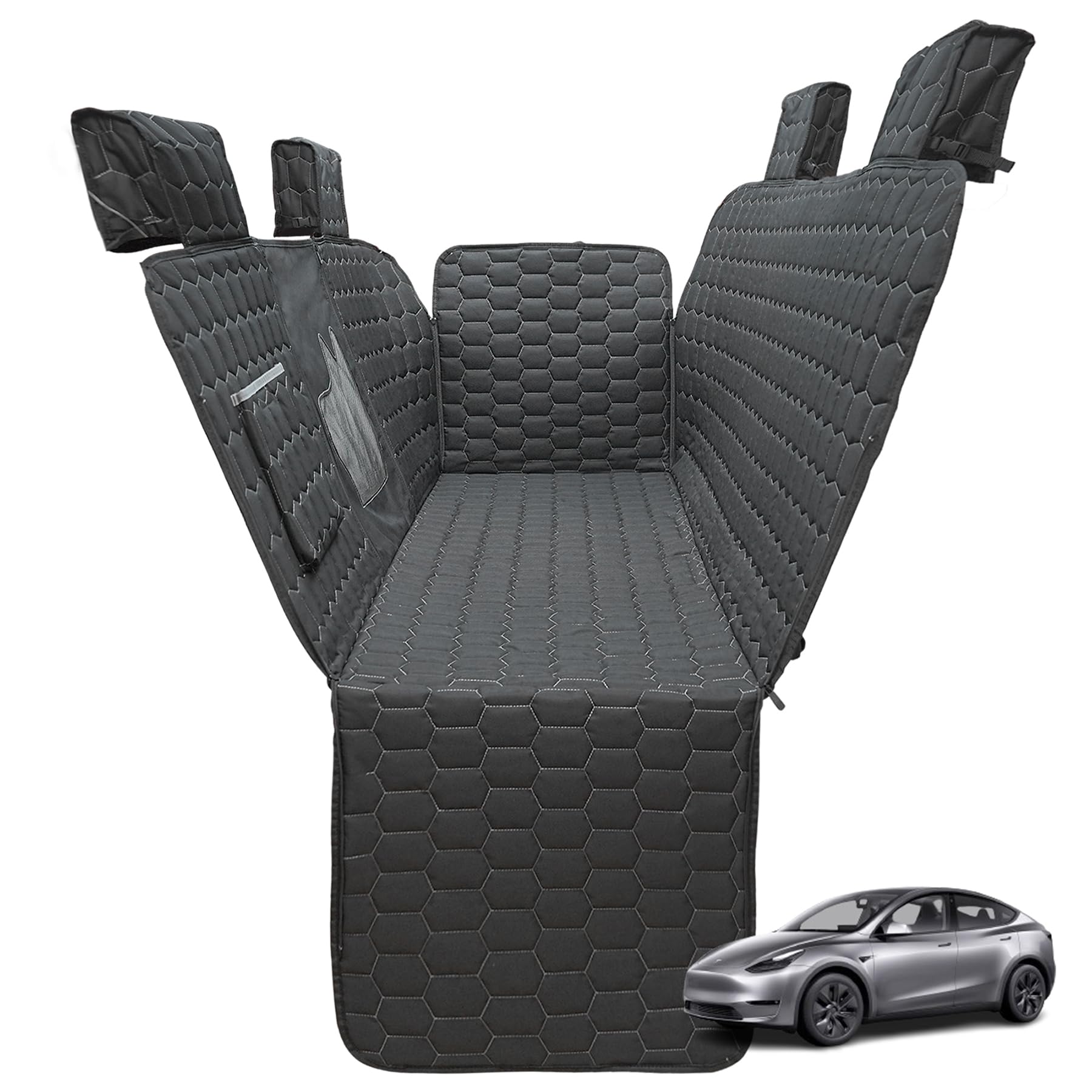 Meginc Dog Seat Covers For Back Seat, Dog Car Seat For Tesla Model Y& Suv Cargo Liner, 100% Waterproof Pet Seat Cover Protector From Scratches, Scuffs, Dog Hammock For 2020 2021 2022 Model Y