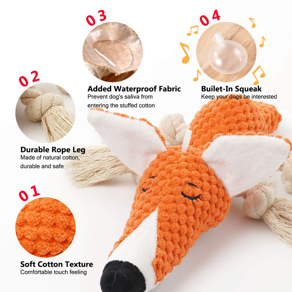 Sedioso Large Dog Toys, Cute Squeaky Dog Toy, Stuffed Animal Plush Toys For Puppies, Durable Dog Chew Toys For Small,Middle,Larg